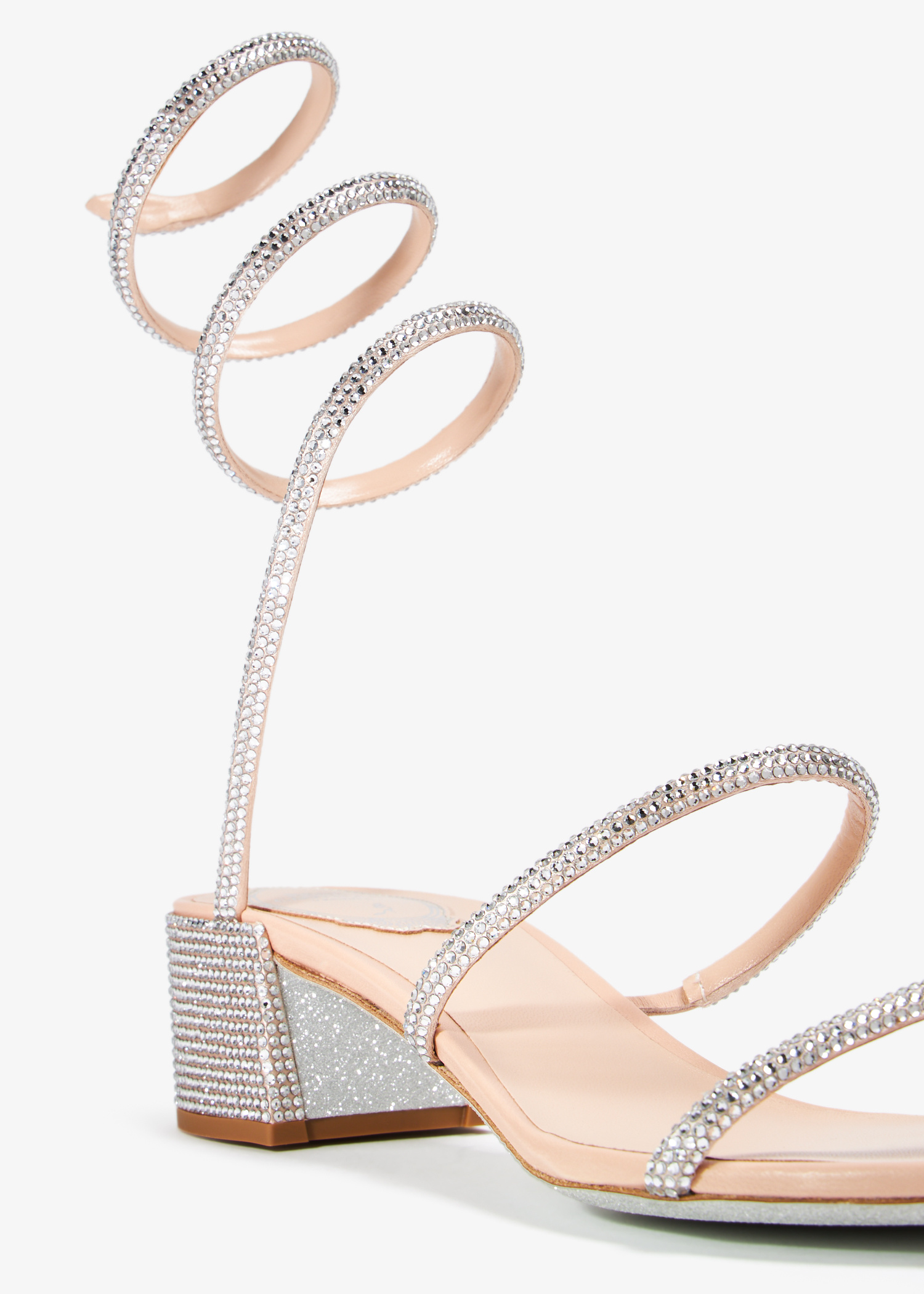 René Caovilla Cleo crystal-embellished sandals for Women - Beige