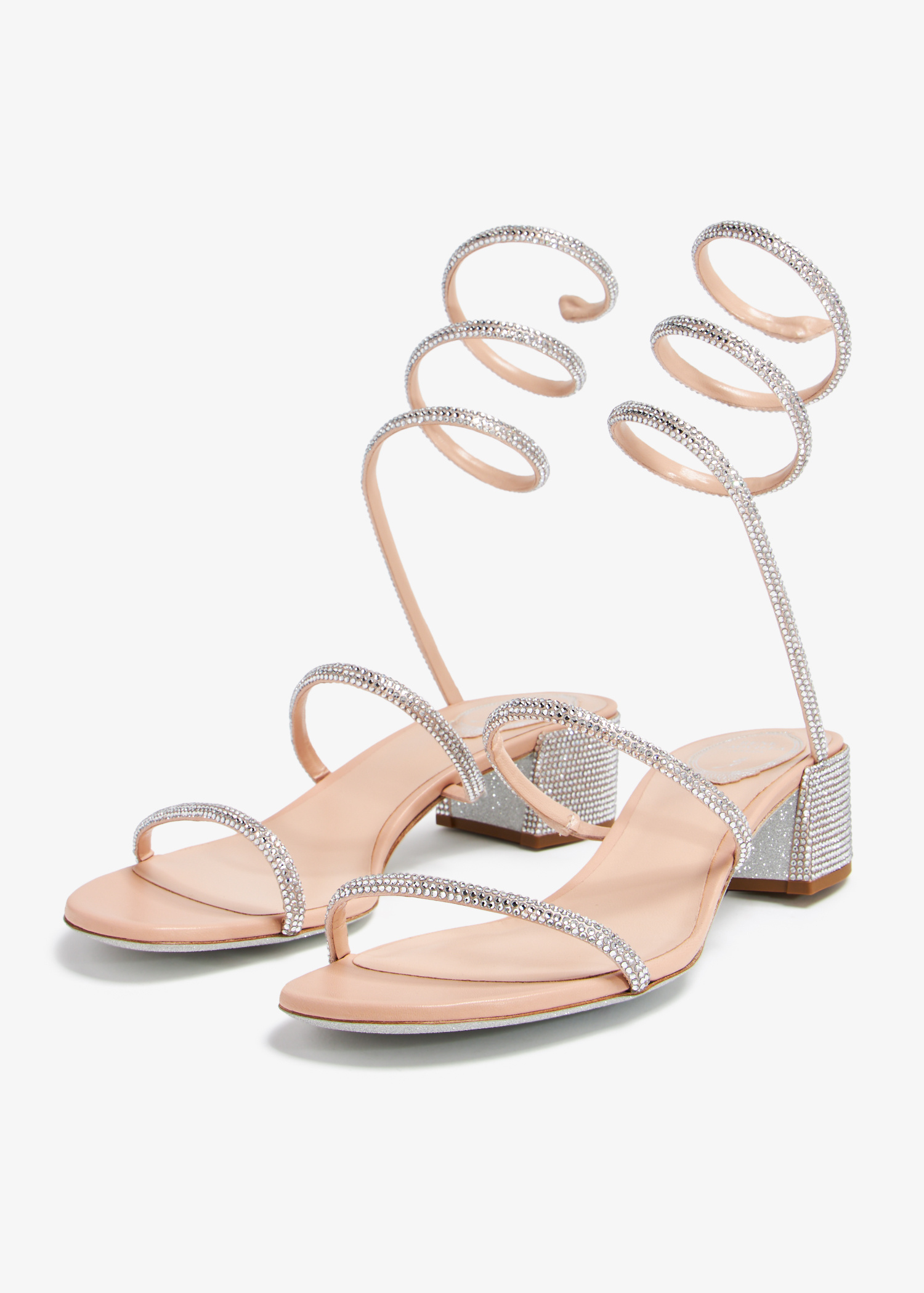 René Caovilla Cleo crystal-embellished sandals for Women - Beige