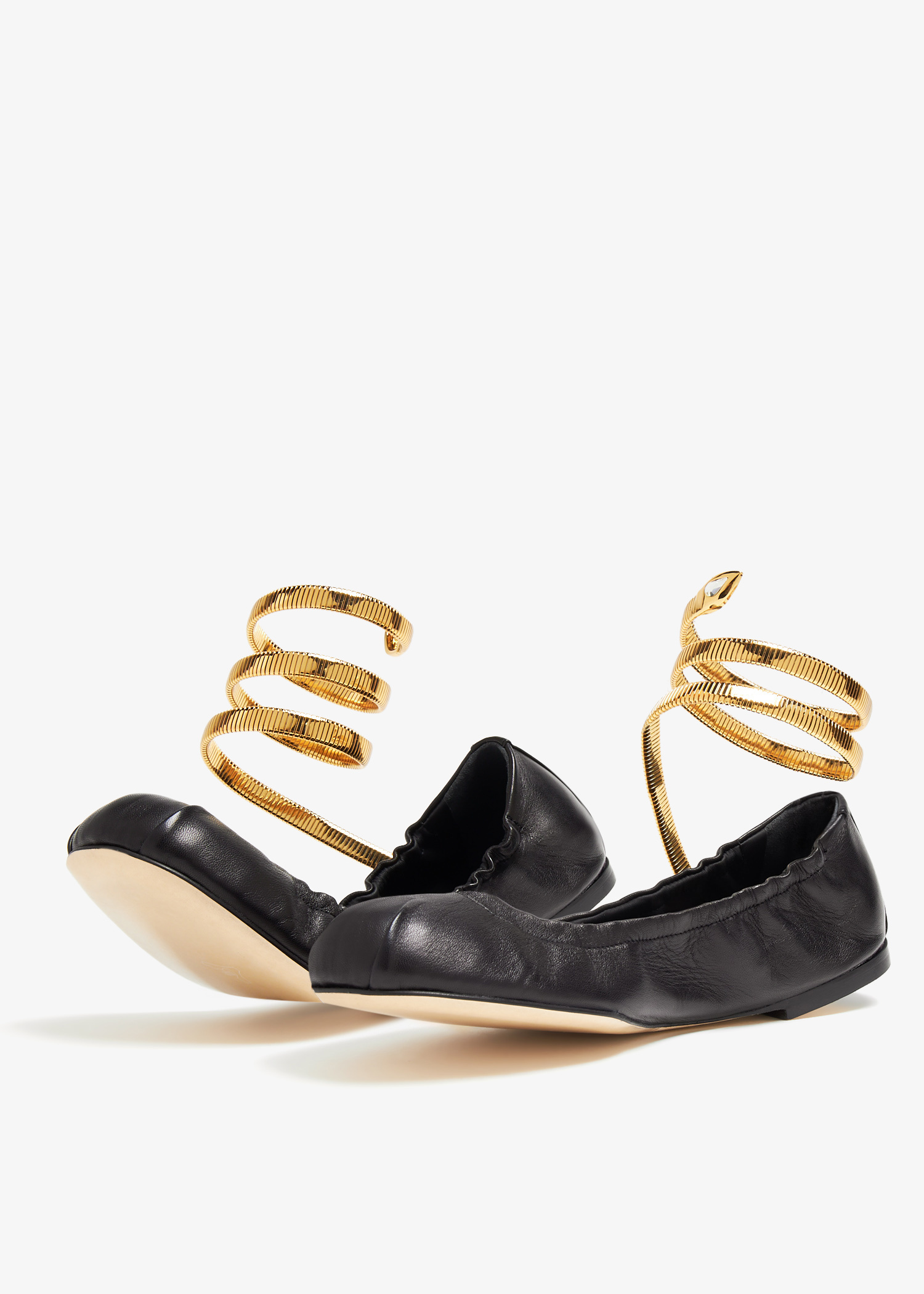VIP【関税送料無料】希少 RENE CAOVILLA BLACK LEATHER FLATS VIP【関税送料無料】希少 RENE CAOVILLA BLACK LEATHER FLATS