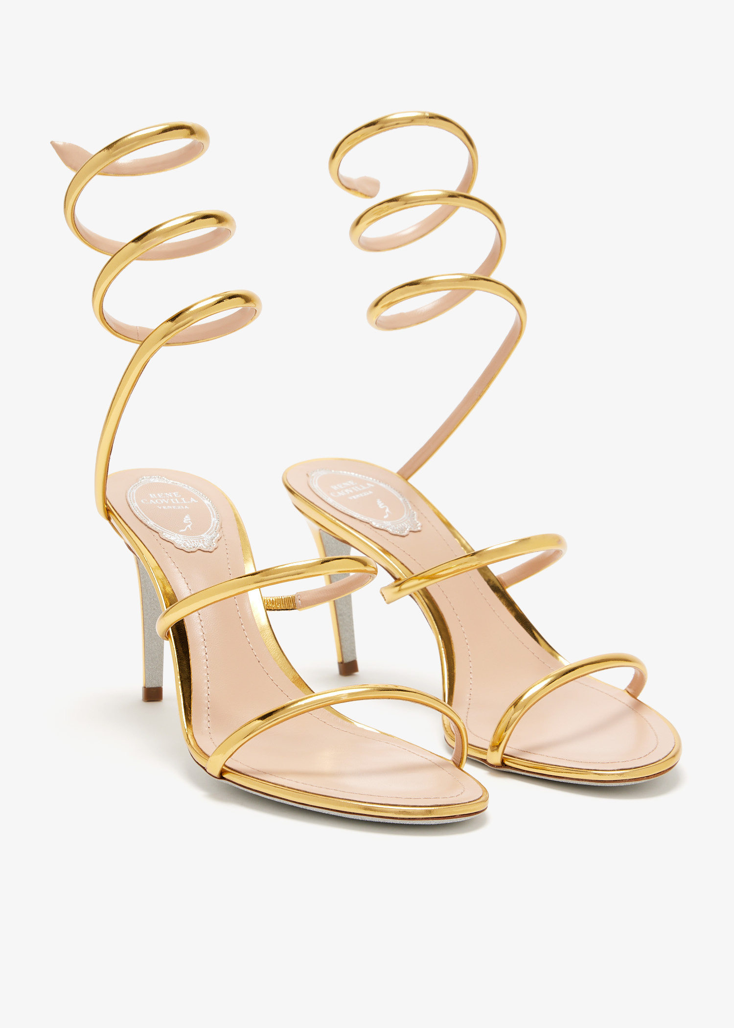 René Caovilla Cleo sandals for Women - Gold in KSA | Level Shoes