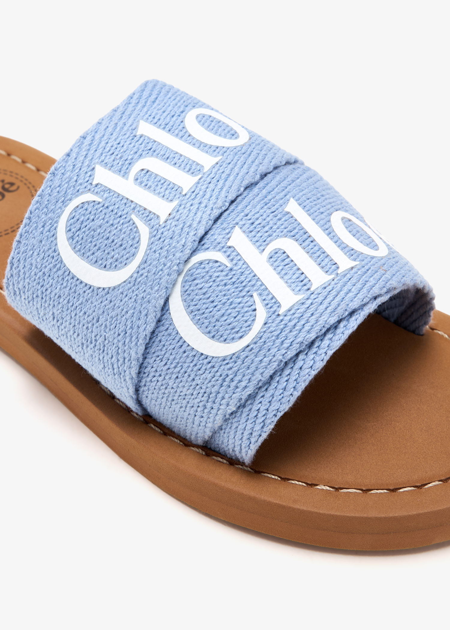 Chloé Woody sandals for Girl - Blue in UAE | Level Shoes