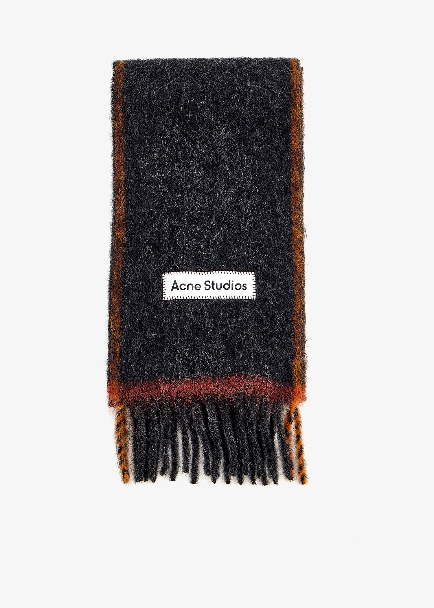 小物 Acne Studios Fringe wool scarf narrow Acne Studios - Fringe wool scarf – Narrow - Grey Melange