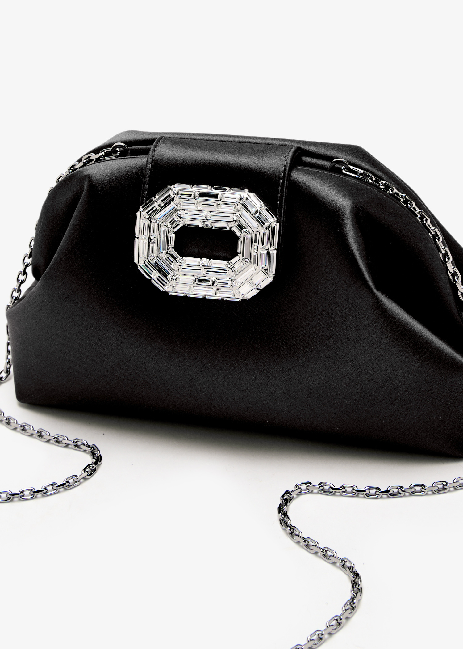 クラッチバッグ AMINA MUADDI CLUTCH BAG (CAMELIA CAMSATMOCSIL) Camelia Clutch Black Satin