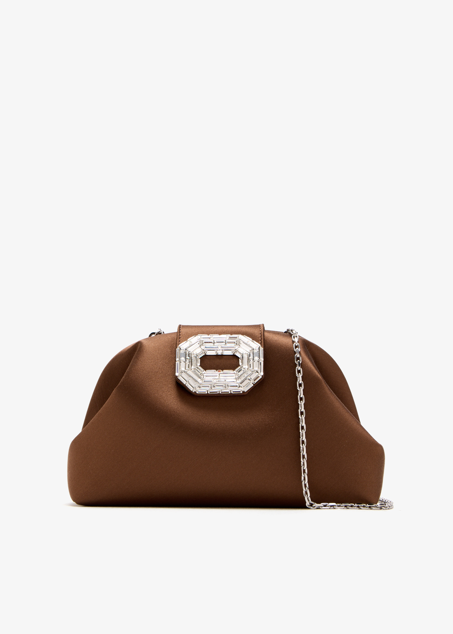 Amina Muaddi Camelia clutch for Women - Brown in UAE | Level