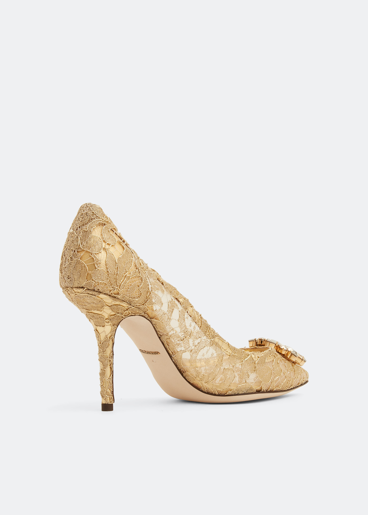 美品☆ Dolce & Gabbana ゴールド 高ヒールパンプス Dolce & Gabbana DG Gold Heels – On and Off the Runway Boutique