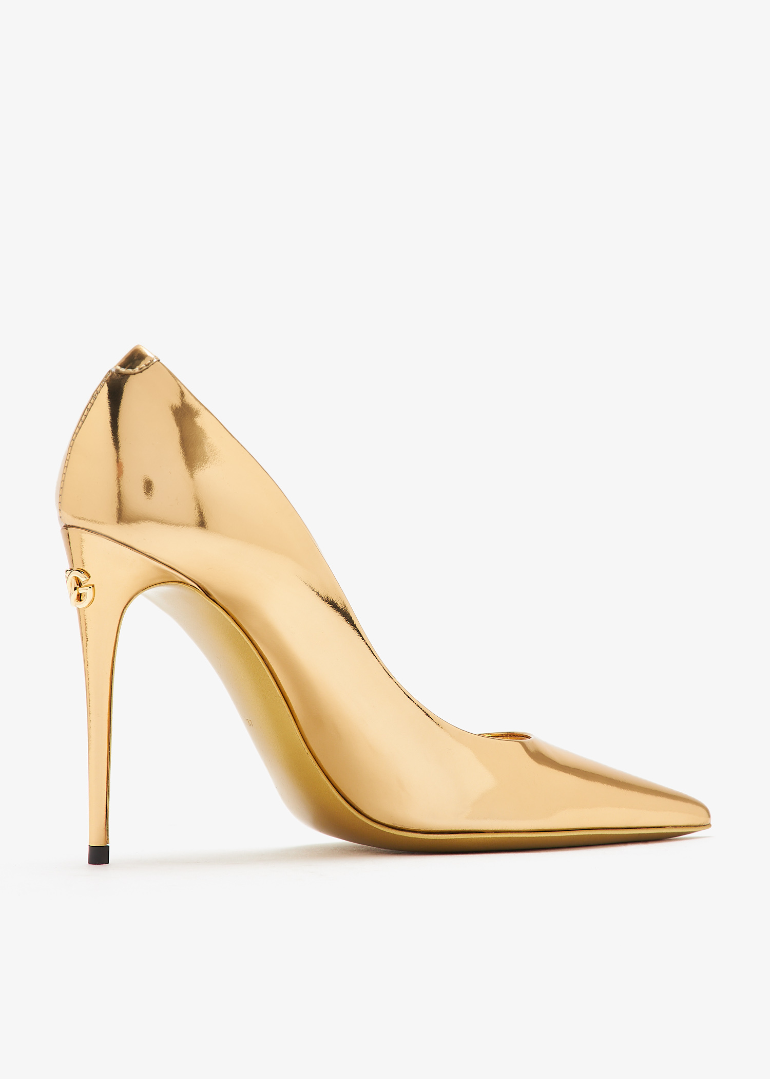 【美品】DOLCE & GABBANA ハイヒール 革　ゴールドソール DOLCE & GABBANA Shoes Gold Studs Vally Slingback Sandals
