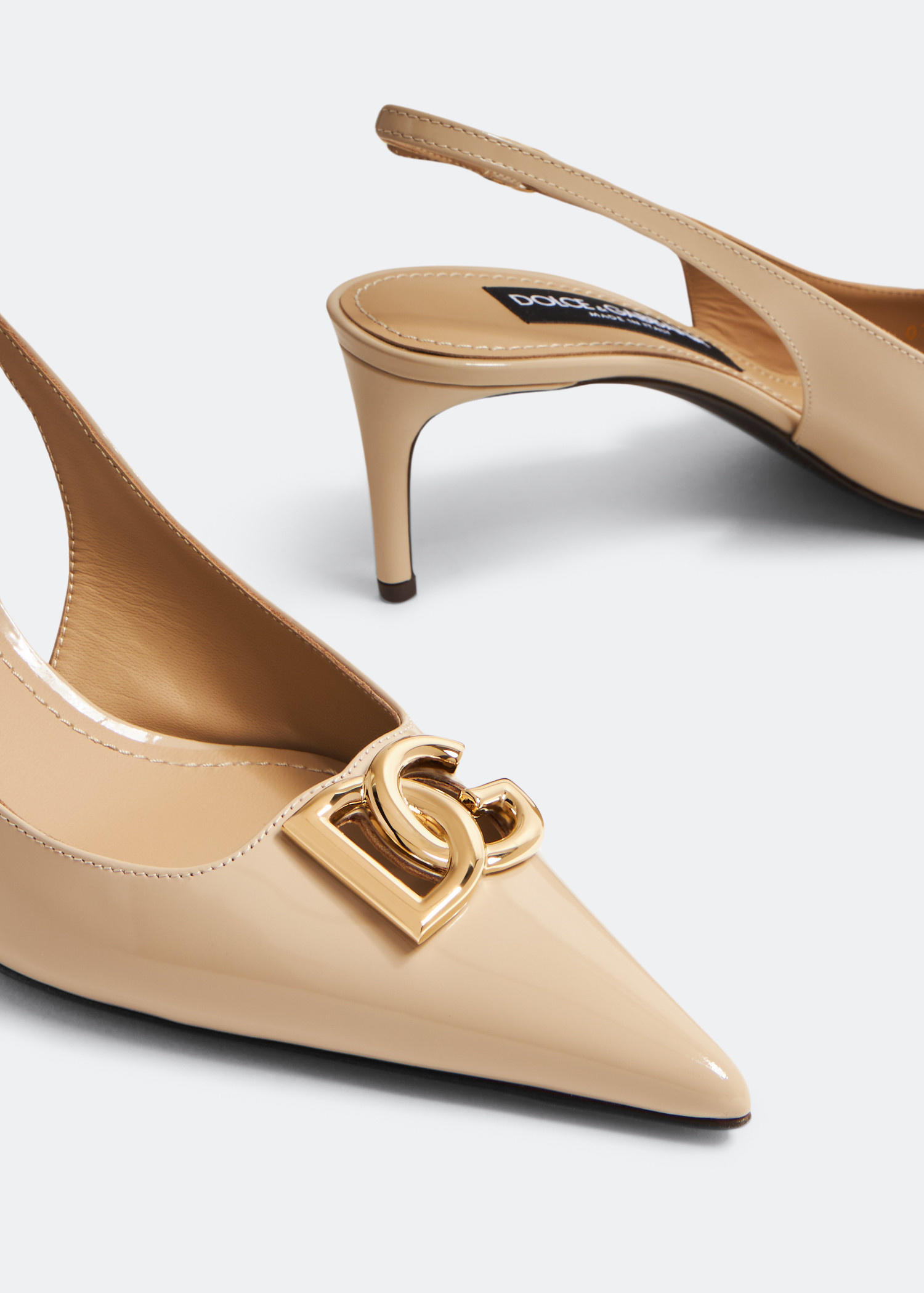 Dolce&Gabbana Polished calfskin slingbacks for Women - Beige