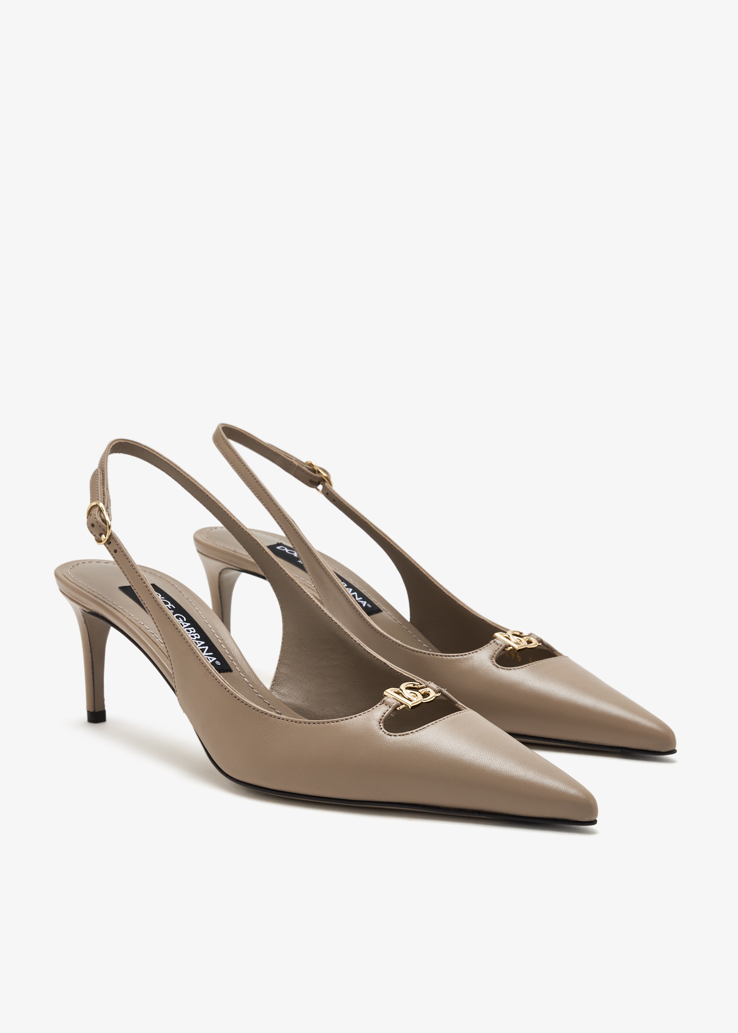Dolce&Gabbana DG logo slingback pumps for Women - Taupe in
