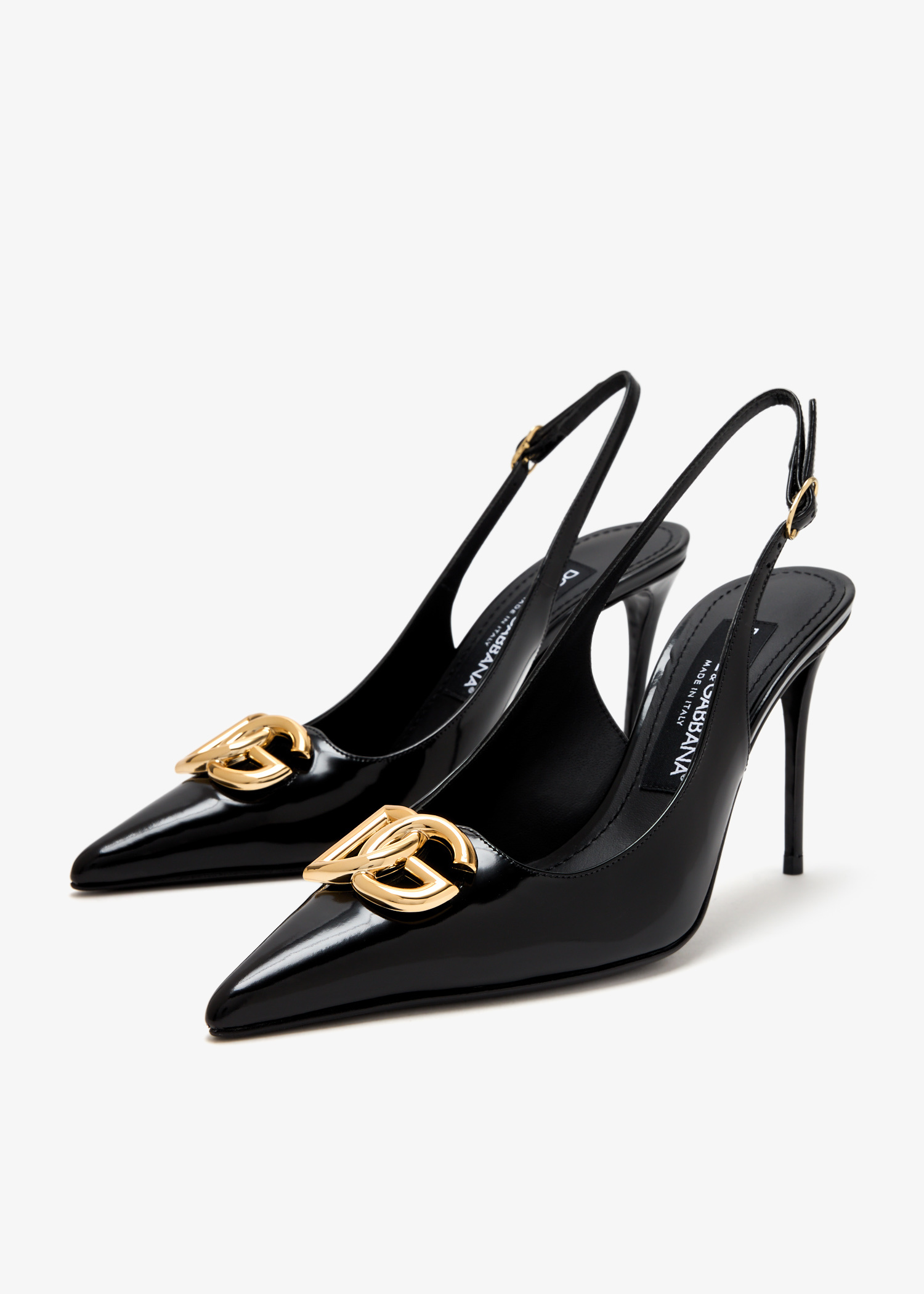 ★送料無料★新品★D&G★DOLCE&GABBANA★ハイヒール★黒★23.5 Dolce&Gabbana DG Polished calfskin slingback pumps for Women