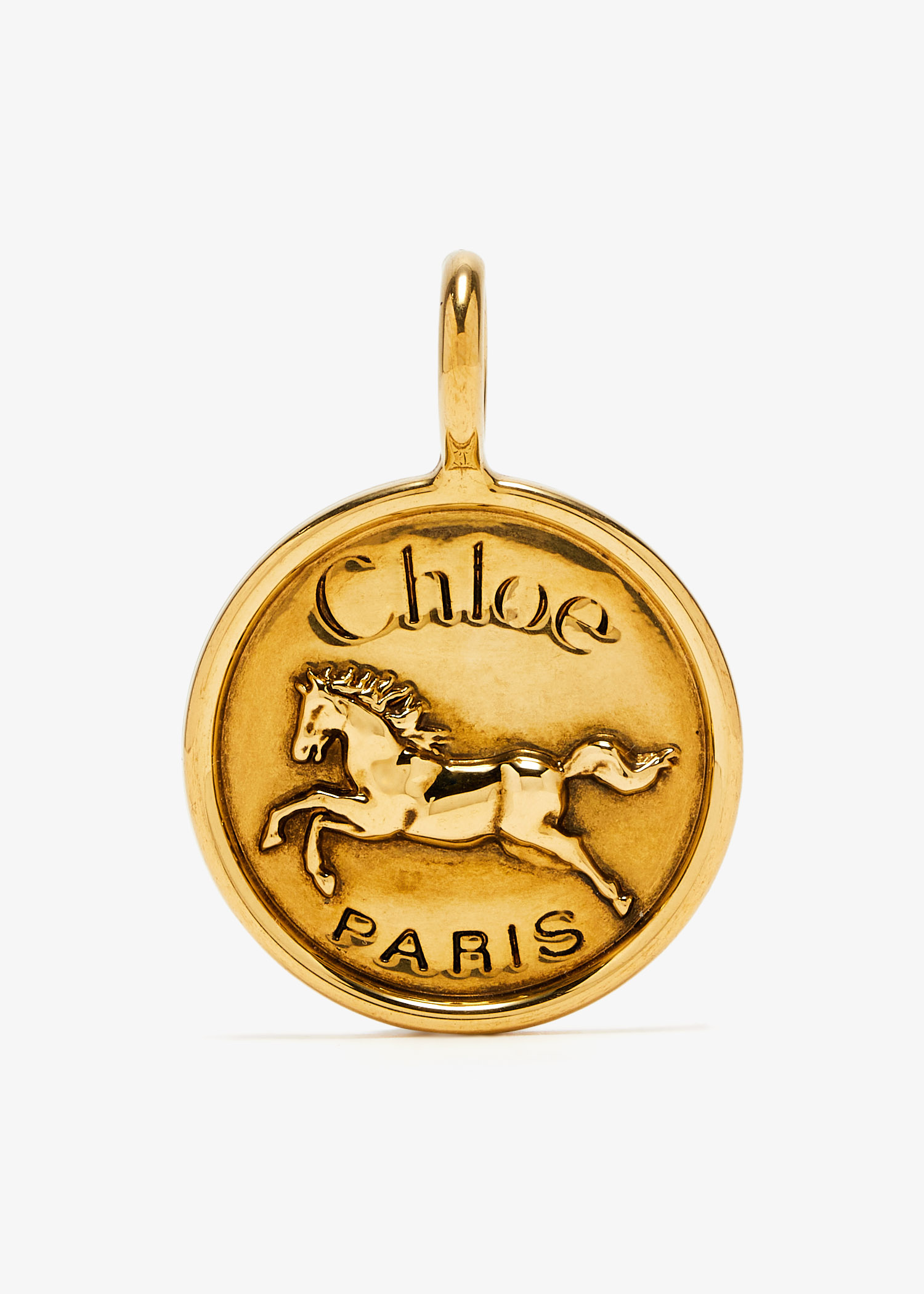 Chloé Alphabet Coin horse charm for Women - Gold in UAE | Level Shoes