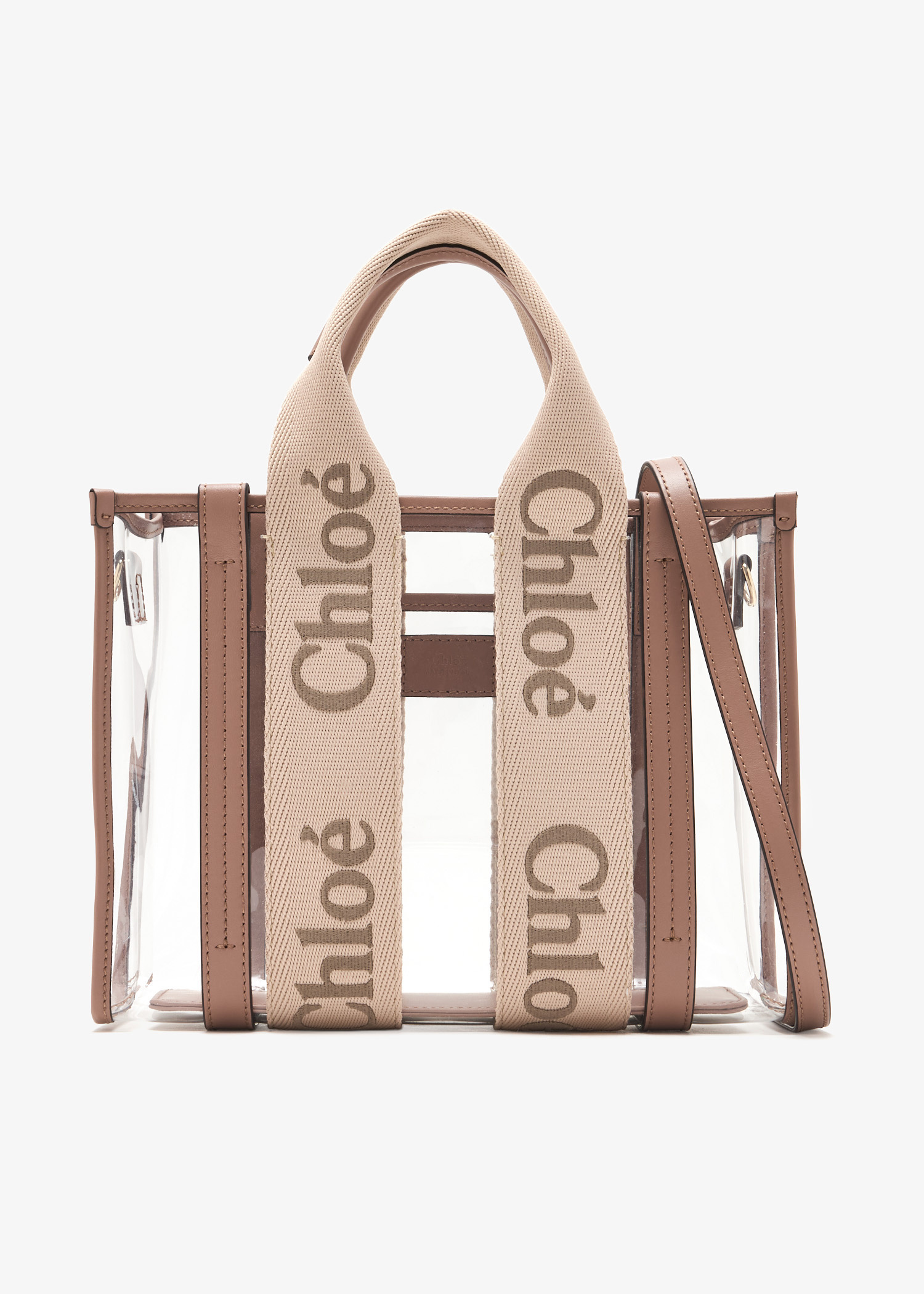 トートバッグ CHLOE WOODY SMALL TOTE BAG IN RUBBER AND LEATHER Chloé Woody small tote bag for Women - Beige in KSA | Level
