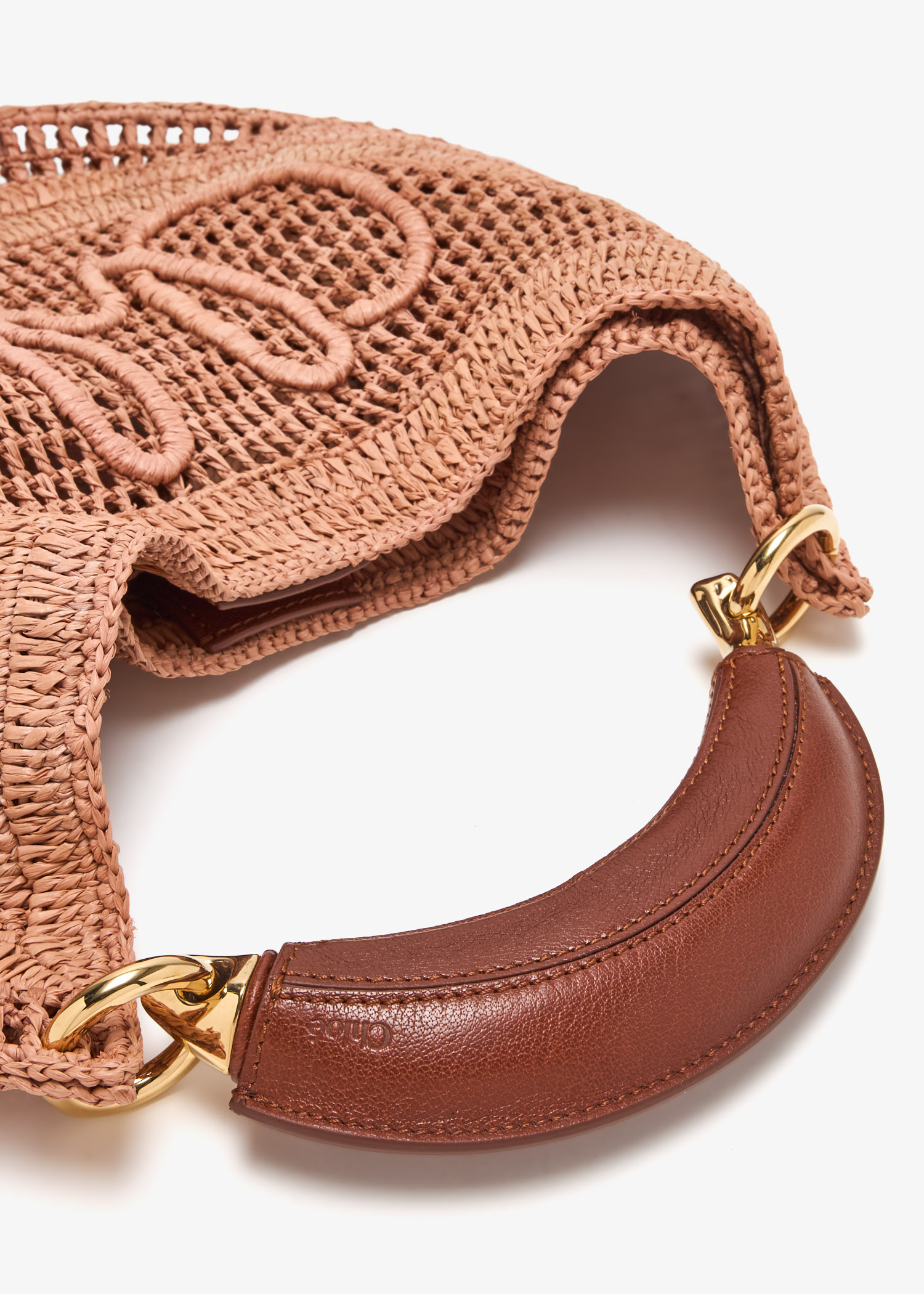 25SS new/Chloe サマーバナナミニクロスボディバッグ Bag Brown Summer Banana Mini raffia crossbody bag in brown - Chloe