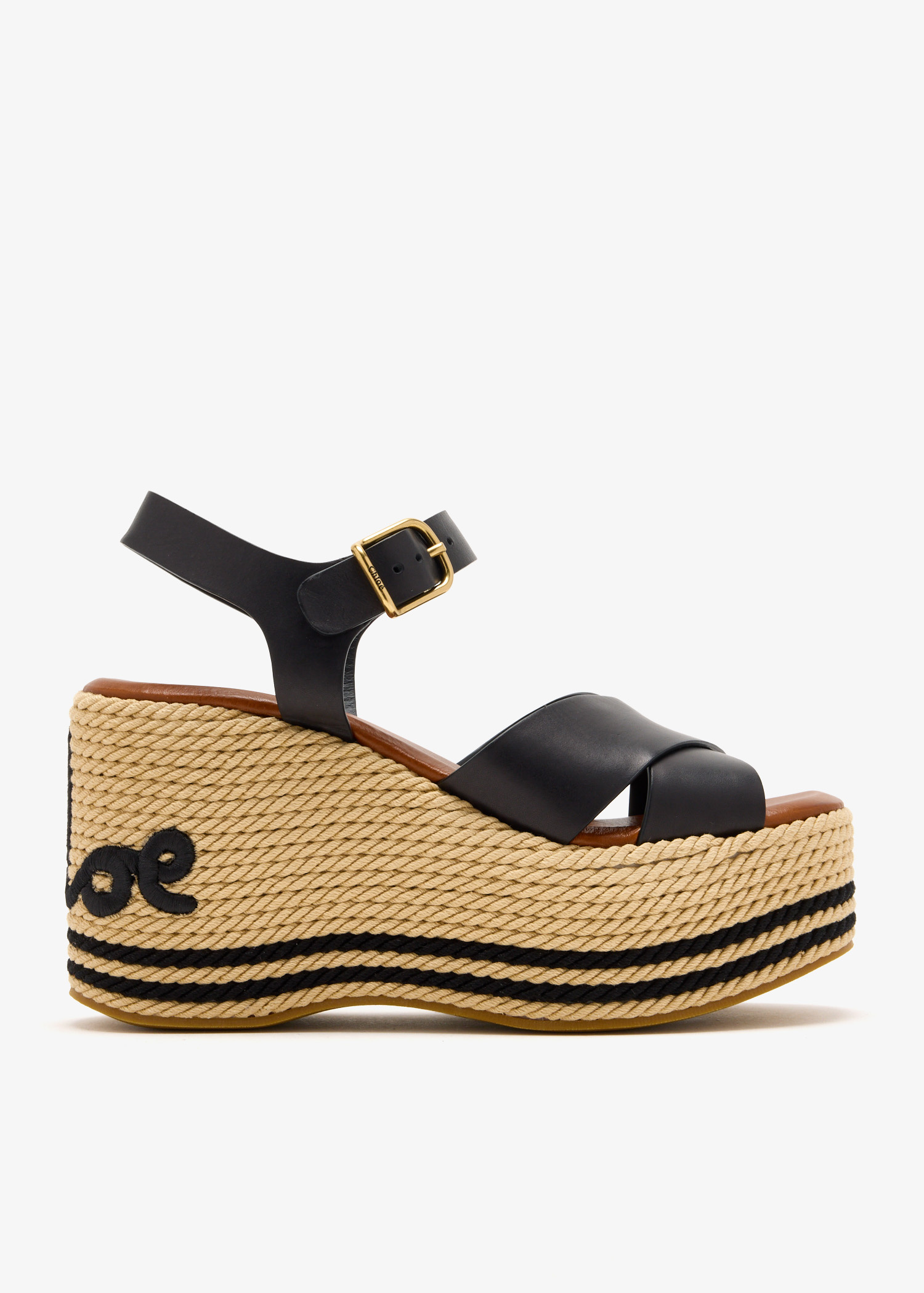 chloeページ Chloé Sand wedge sandals for Women - Black in UAE | Level Shoes