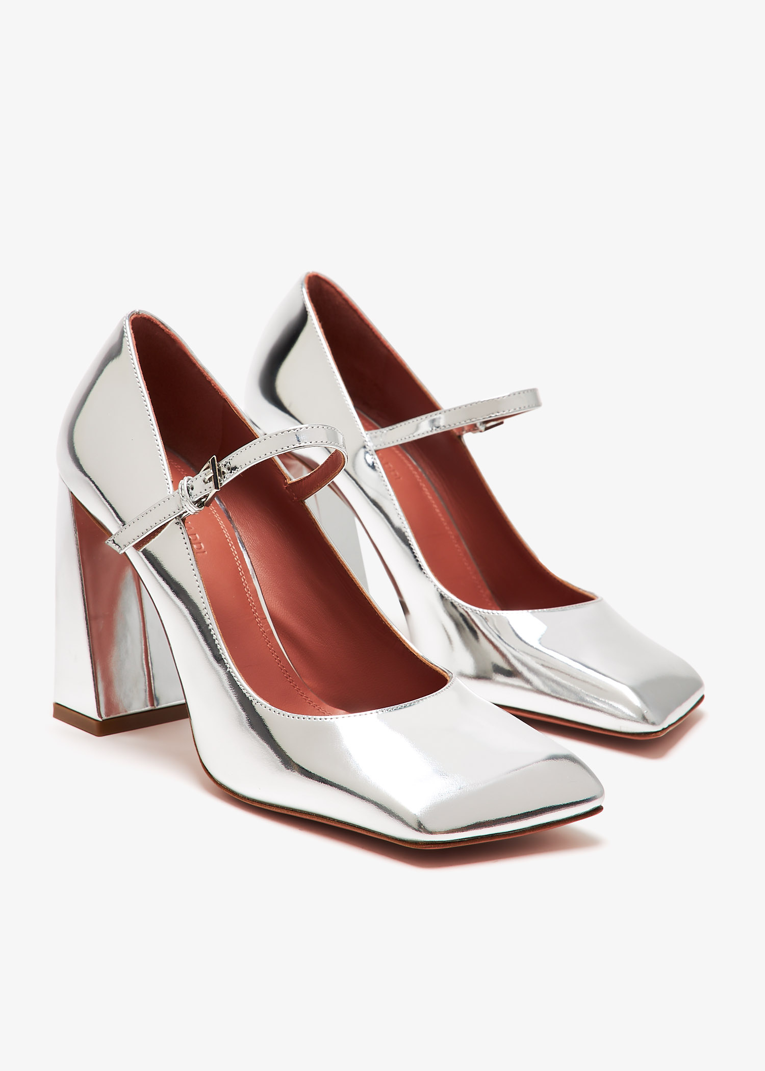 Amina Muaddi Charlotte Mary Jane pumps for Women - Silver in