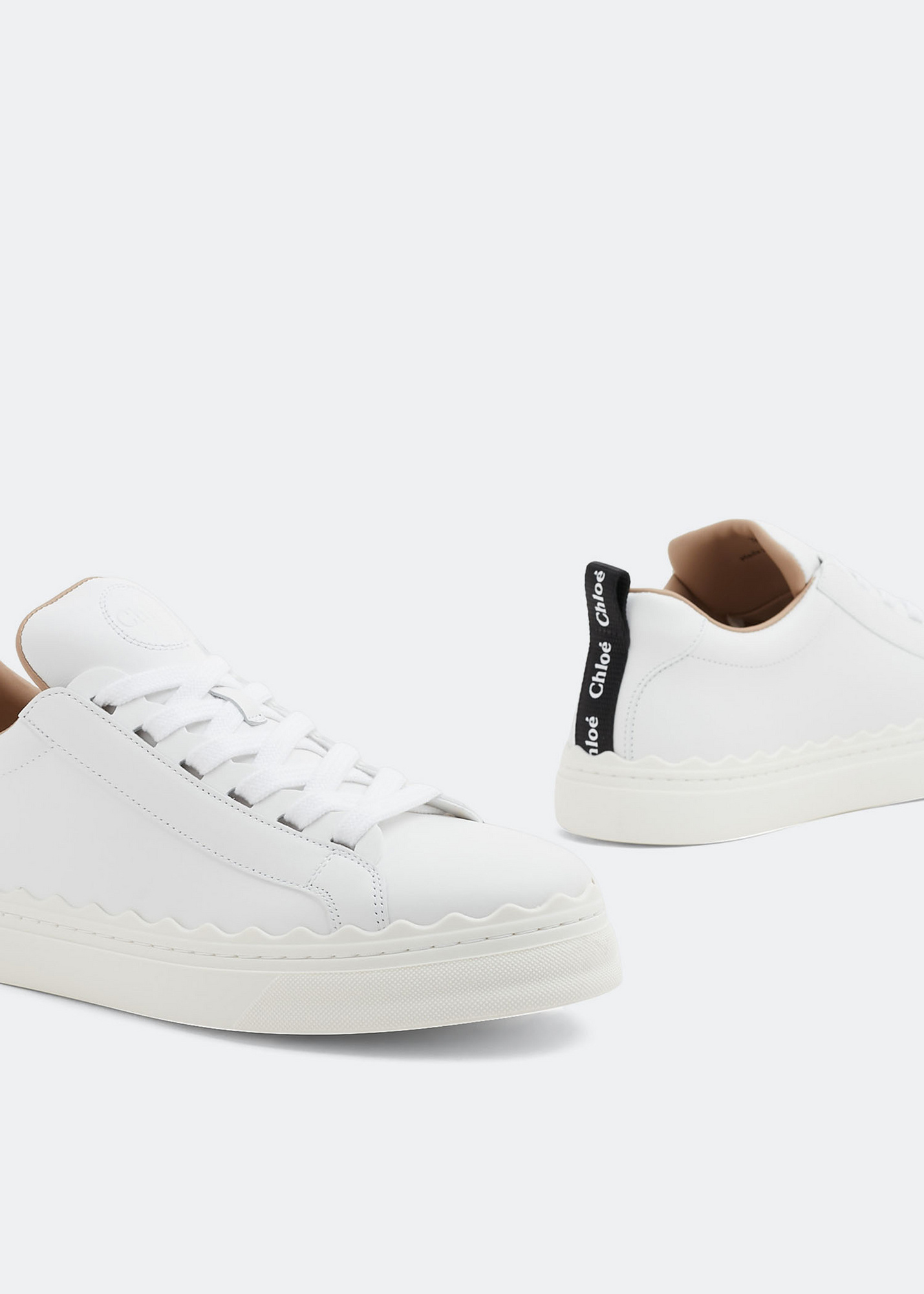 Chloe ロレンレススニカ CHC19U108D2 6J1 Chloé Lauren lace-detail Sneakers | Neutrals | FARFETCH