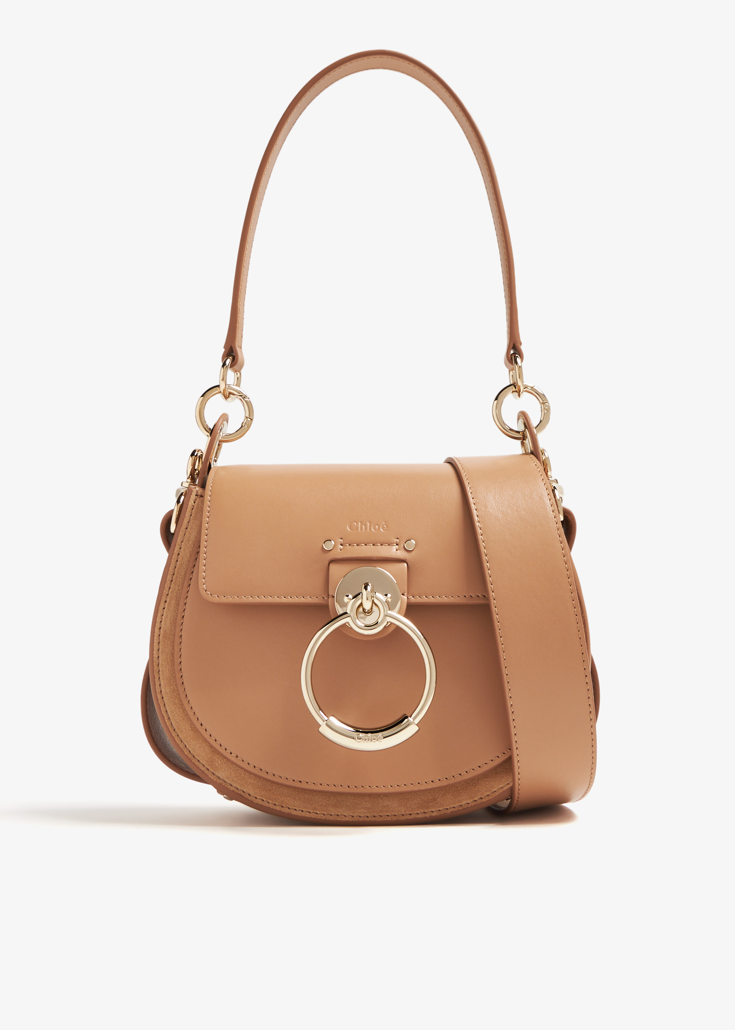 【CHLOE】TESS BAG SMALL Chloé Small Tess Bag in Shiny & Suede Leather in Black