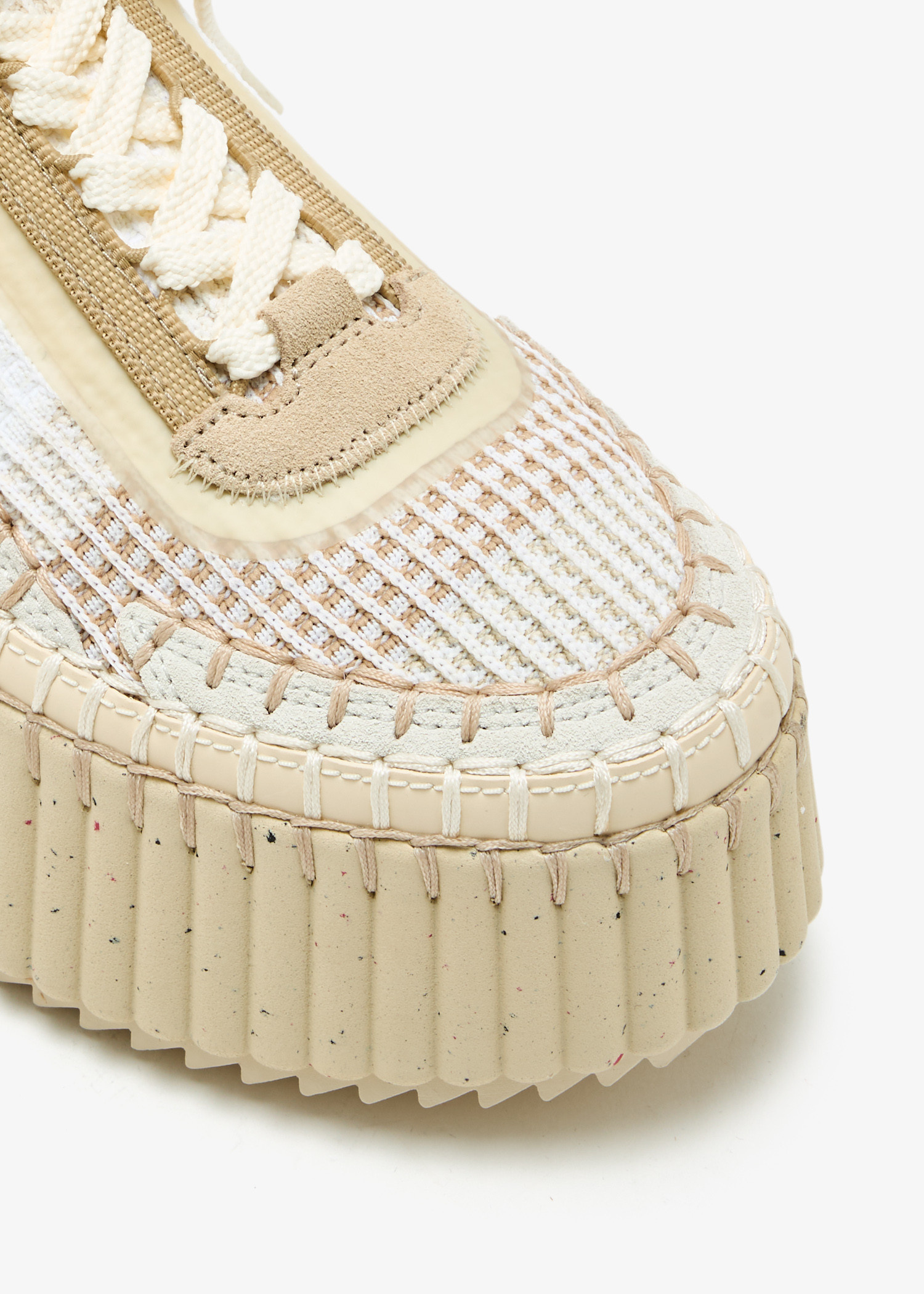 Chloé Nama wedge sneakers for Women - Cream in UAE | Level Shoes