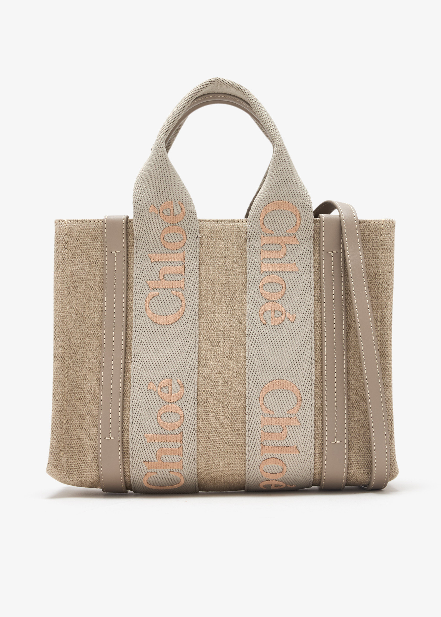 Chloé Woody small tote bag for Women - Beige in UAE | Level Chloé Woody small tote bag for Women - Beige in UAE | Level