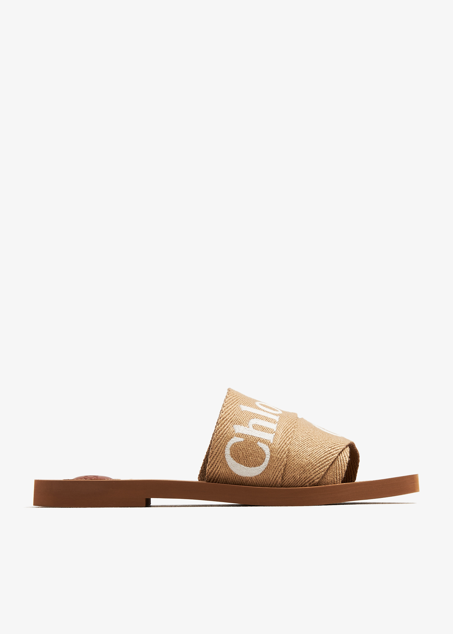 【Chloe】188 - WOODY◆CHC23U188EF Chloé Woody flat sandals for Women - Beige in UAE | Level Shoes