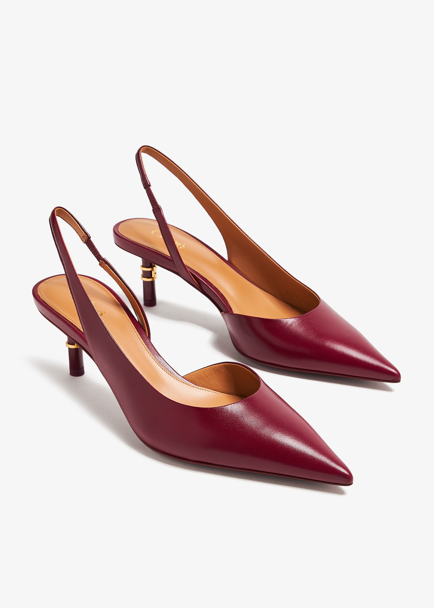 Chloé Marcie 女士露跟slingback - 阿联酋勃艮第色| Level Shoes