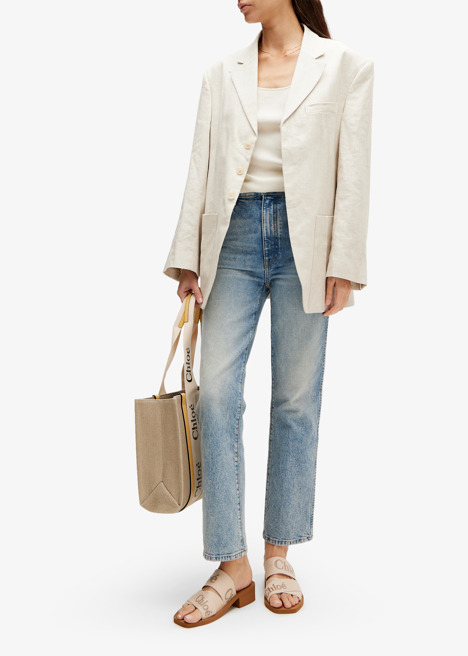 Chloé Woody heeled mules for Women - Beige in Qatar | Level