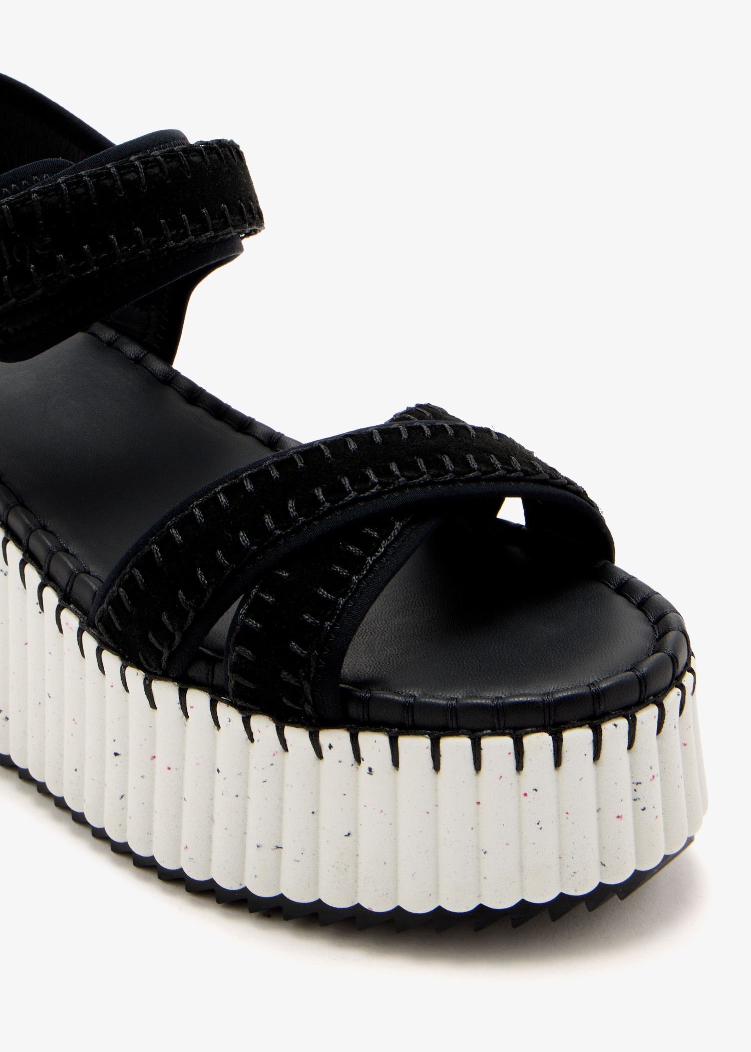 【Chloe】NAMA SANDAL◆CHC24S870HT Chloé Nama wedge sandals for Women - Black in UAE | Level Shoes