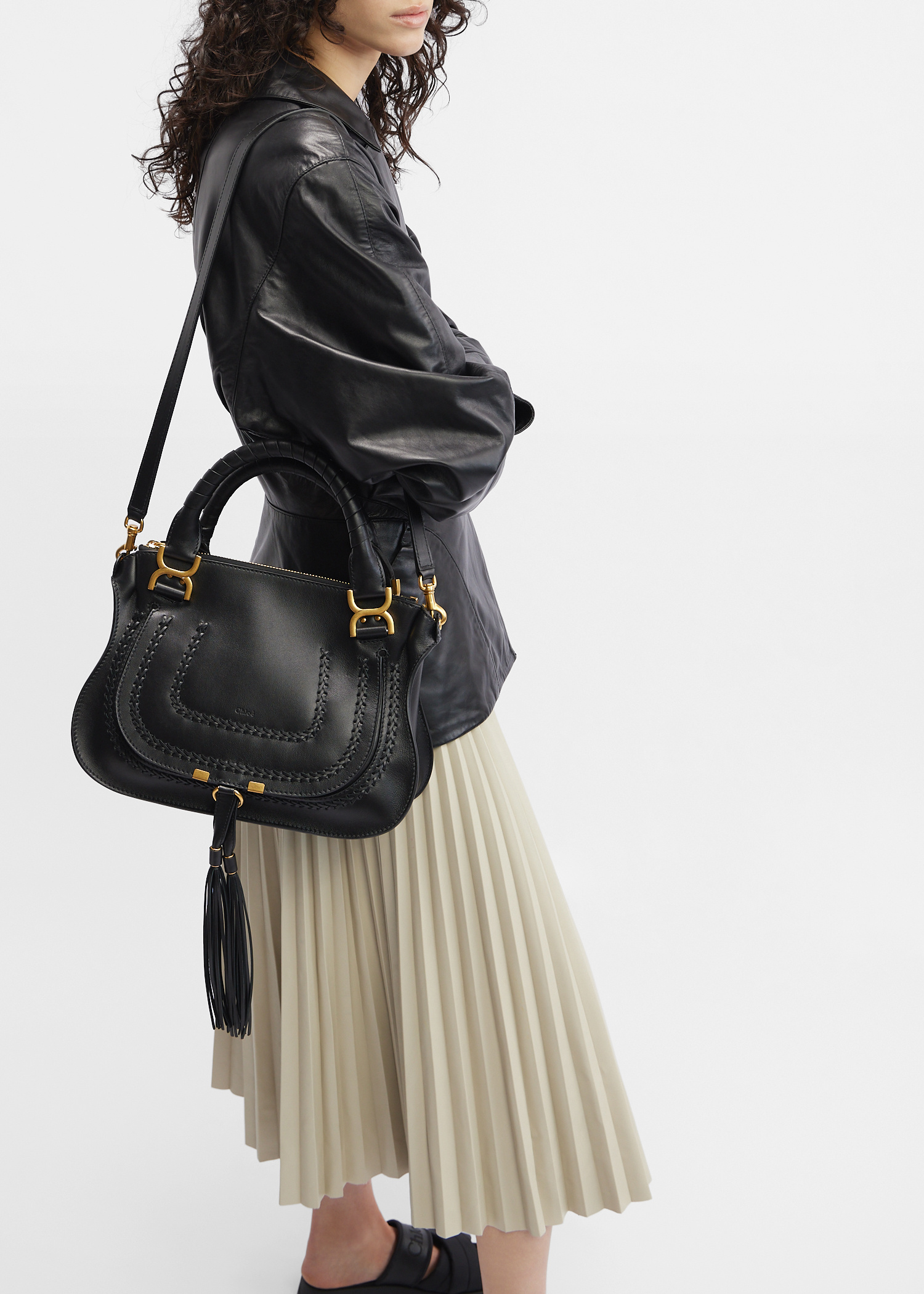 Chloé Marcie double carry bag for Women - Black in UAE