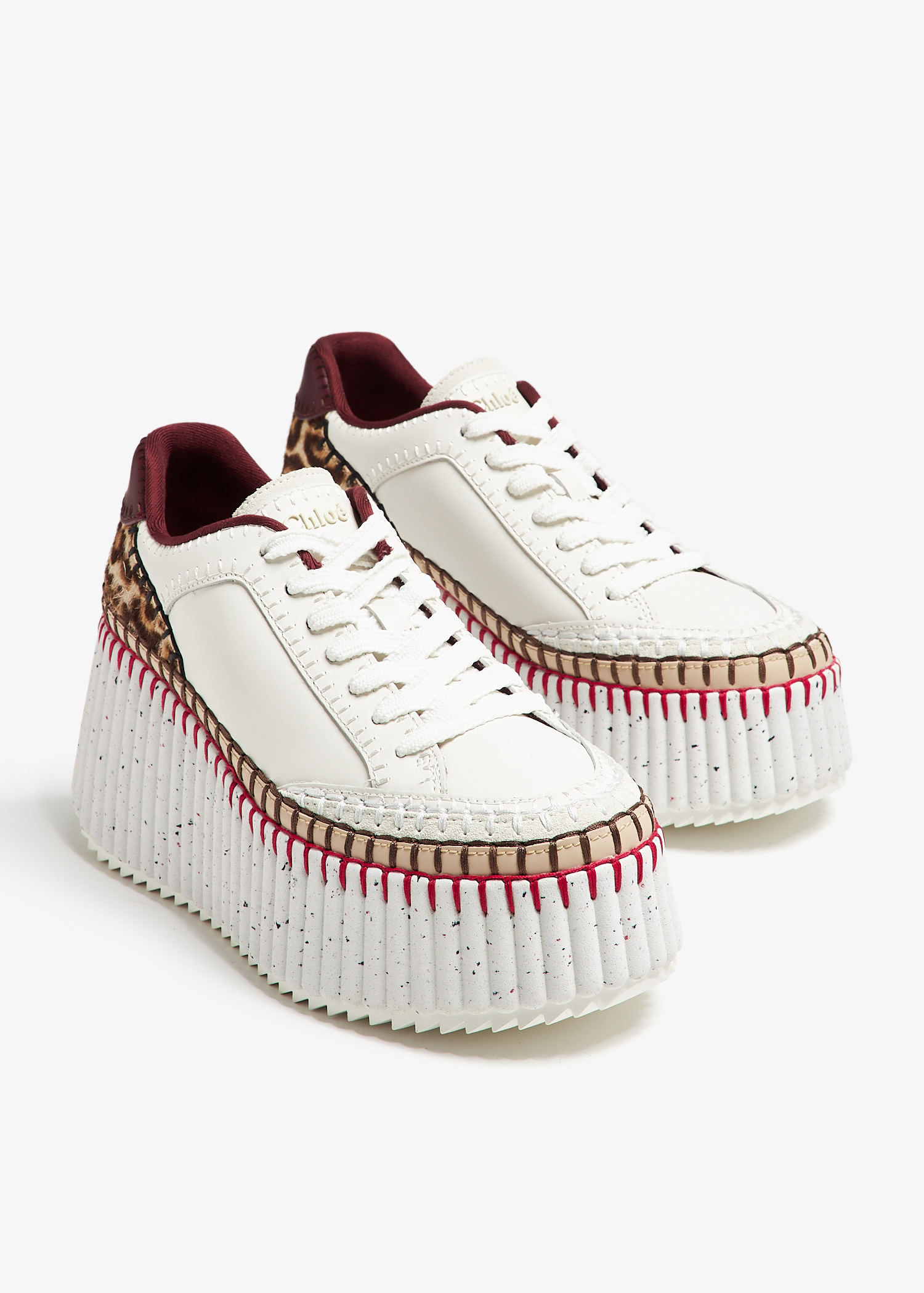 Chloé Nama wedge sneakers for Women - White in UAE | Level Shoes