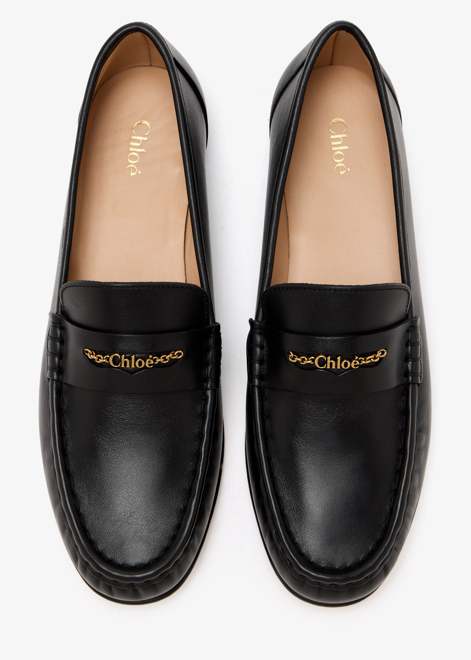 Chloé Logo calfskin loafers for Women - Black in UAE | Level Shoes