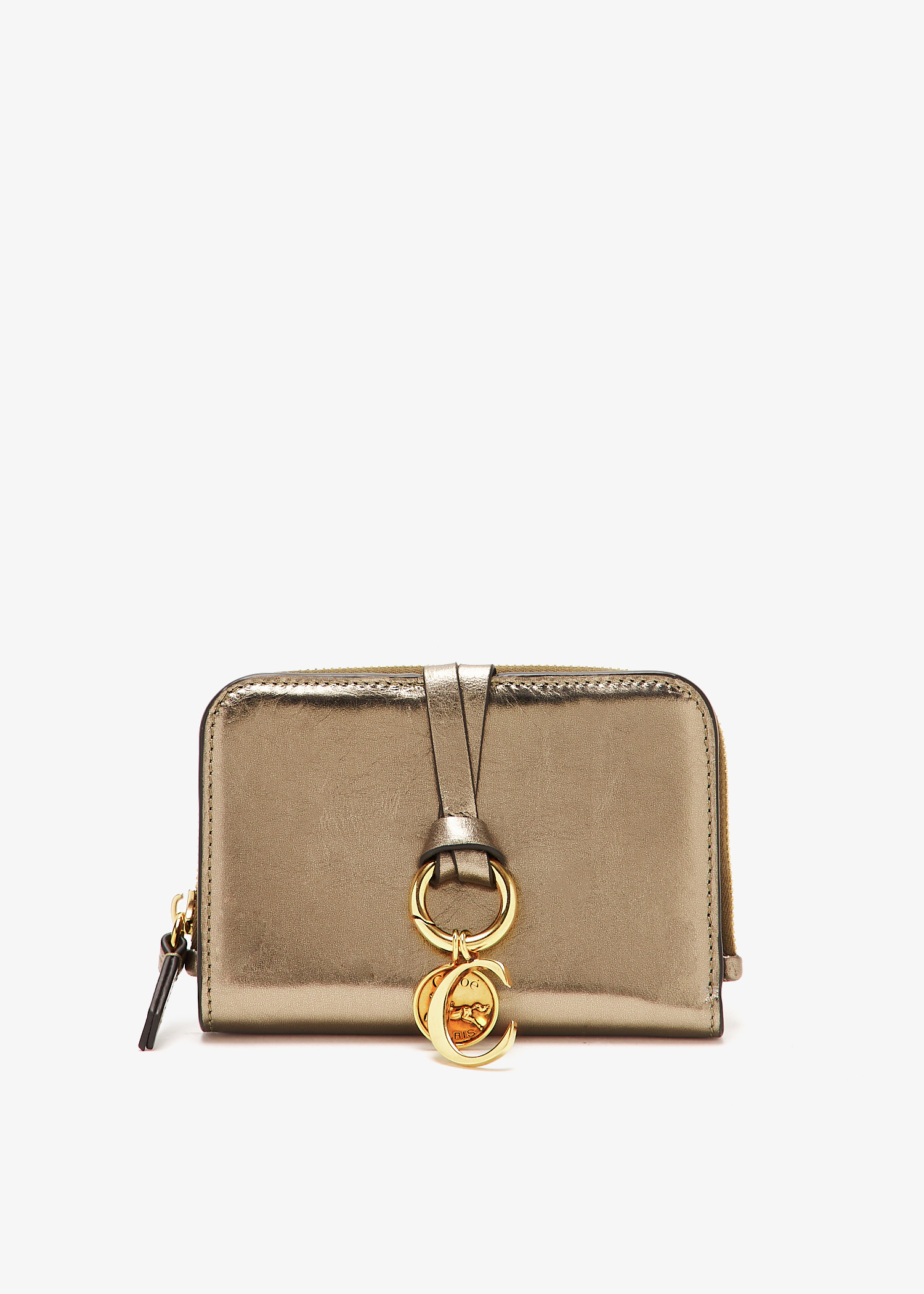 【CHLOE】BIFOLD WALLET Chloé Small Chloé Charms Tri Fold Wallet In Grained Leather