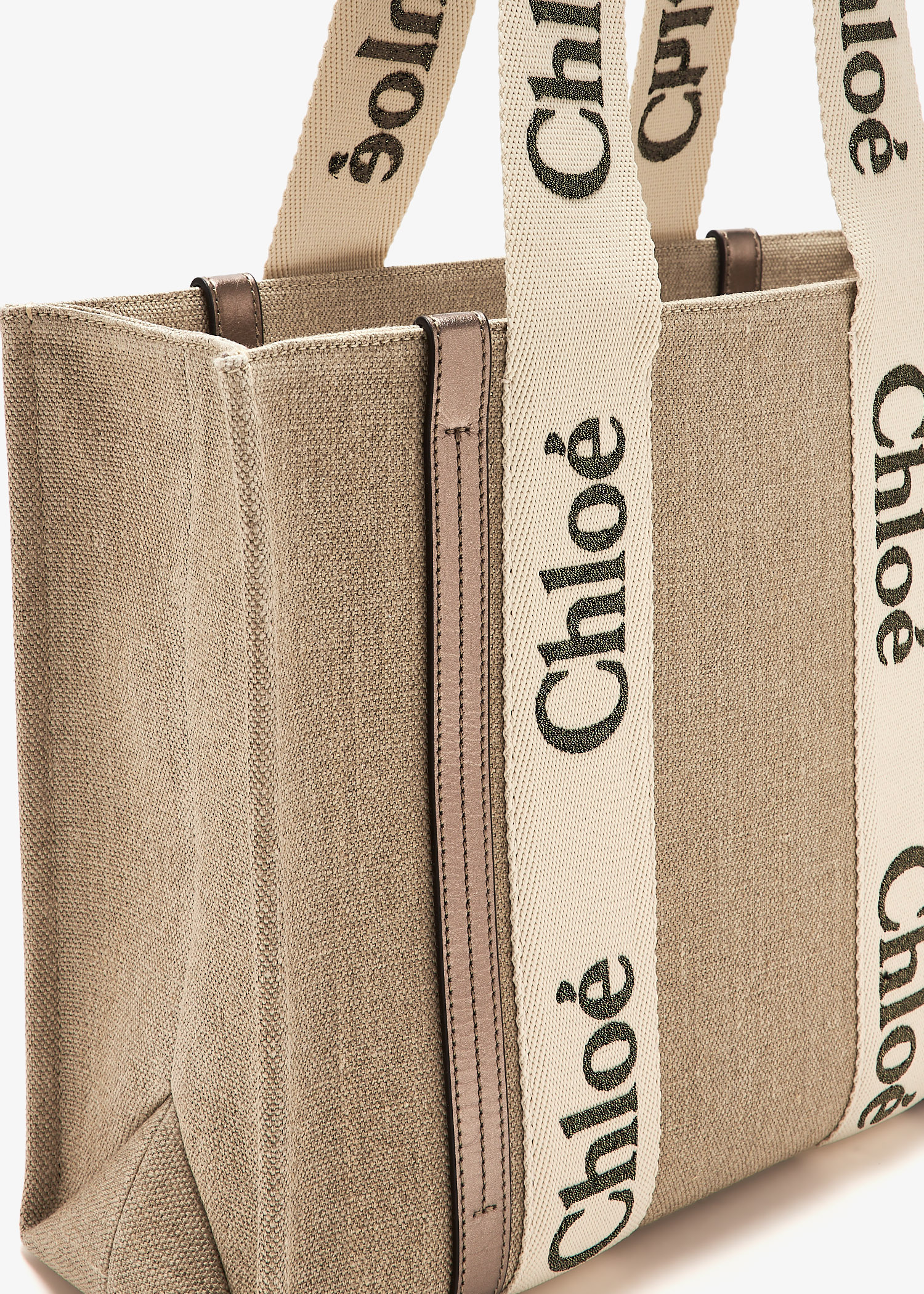 トートバッグ CHLOE Woman Tote bags Grey CHC25SS383O81 074 Chloé Small Chloé Carry Tote Bag In Canvas | Chloé TR