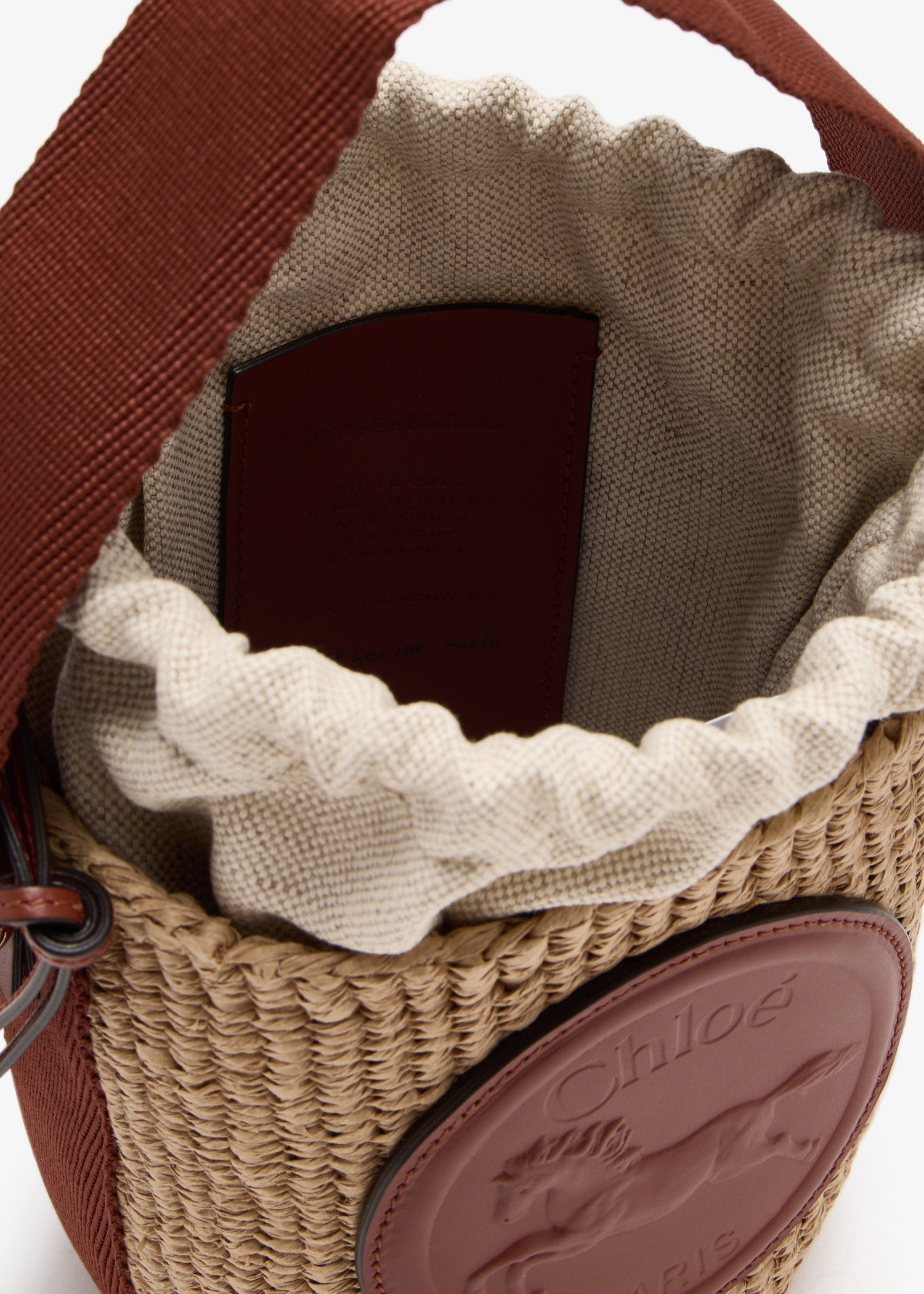 【Chloe】HORSE MEDAL SMALL BASKET◆CHC25SS592O82 Chloé Small Horse Medal Basket In Natural Fibers | Chloé US