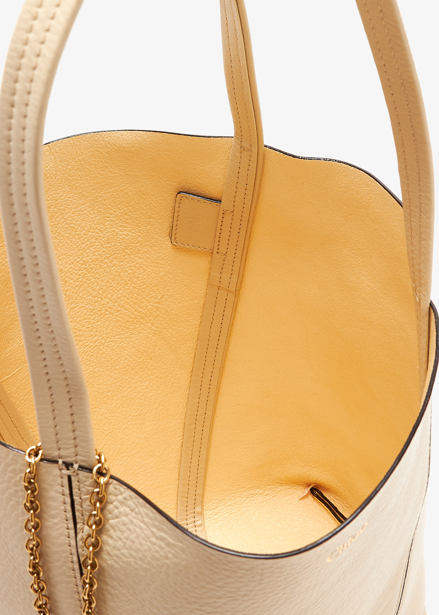 【送料&関税込】ChloAC Caramel Leather Spin Shopping Bag Chloé Large Chloé Spin Tote Bag In Grained Leather in Clay