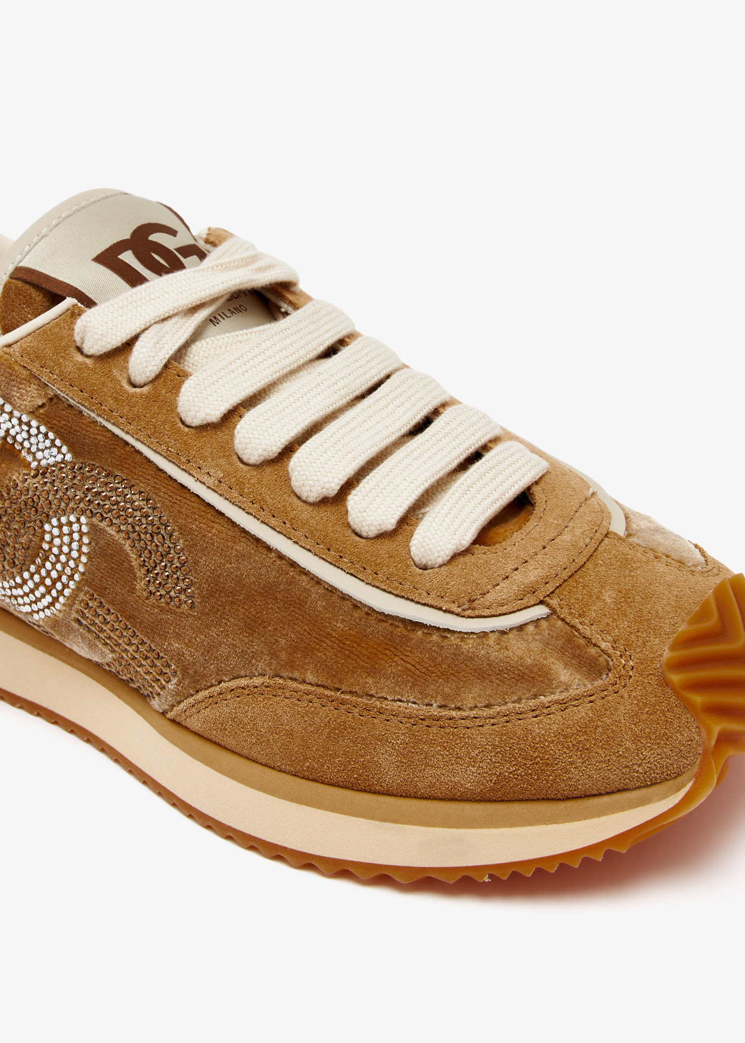 人気♥️クリーニング済♥️美品♥️【DOLCE&GABBANA】38 綿100% Dolce&Gabbana Mixed-material DG Cushion sneakers for Women