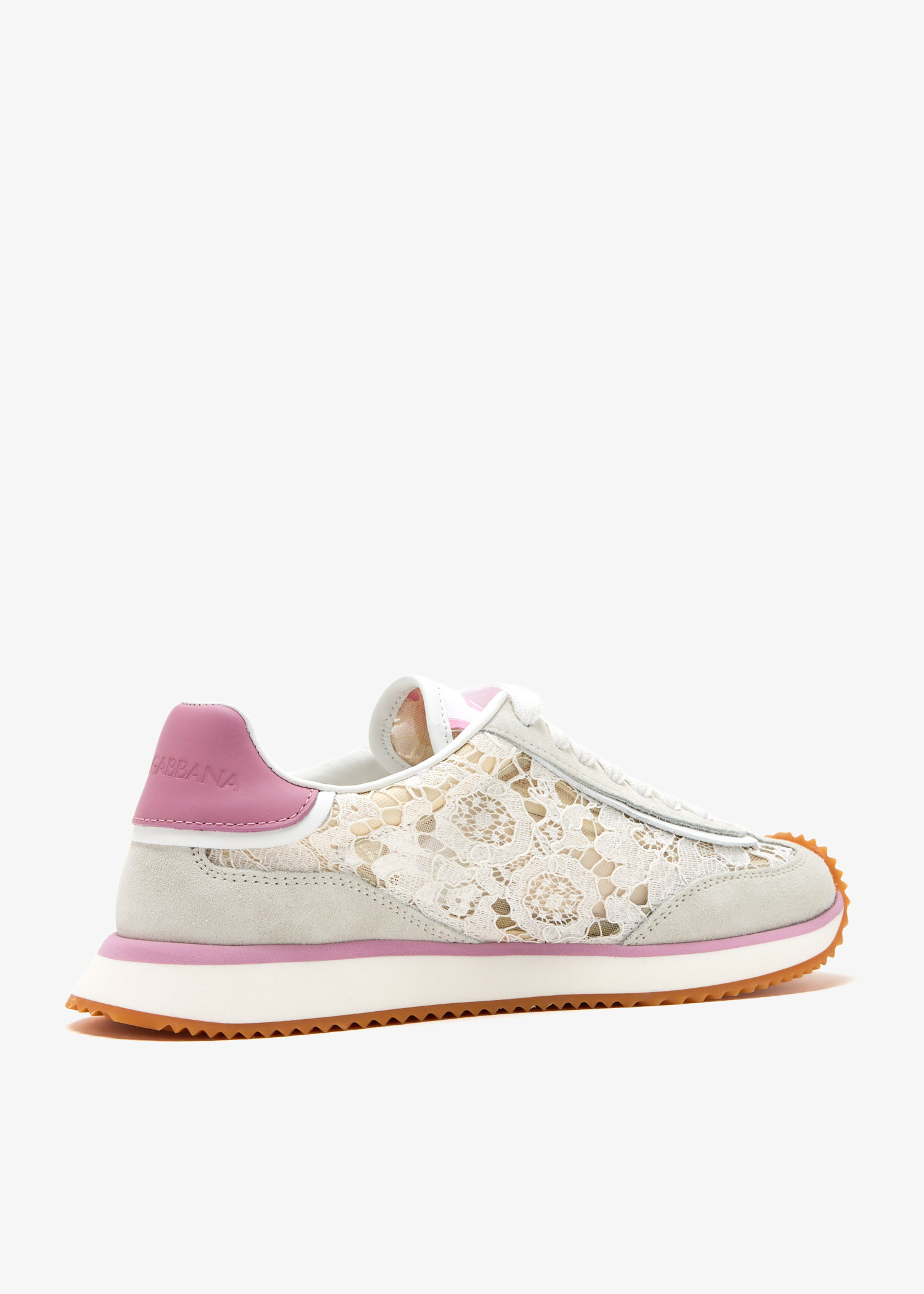 【関税＆送料込み】Dolce & Gabbana White And Pink Dg Cushio DG Cushion Sneakers