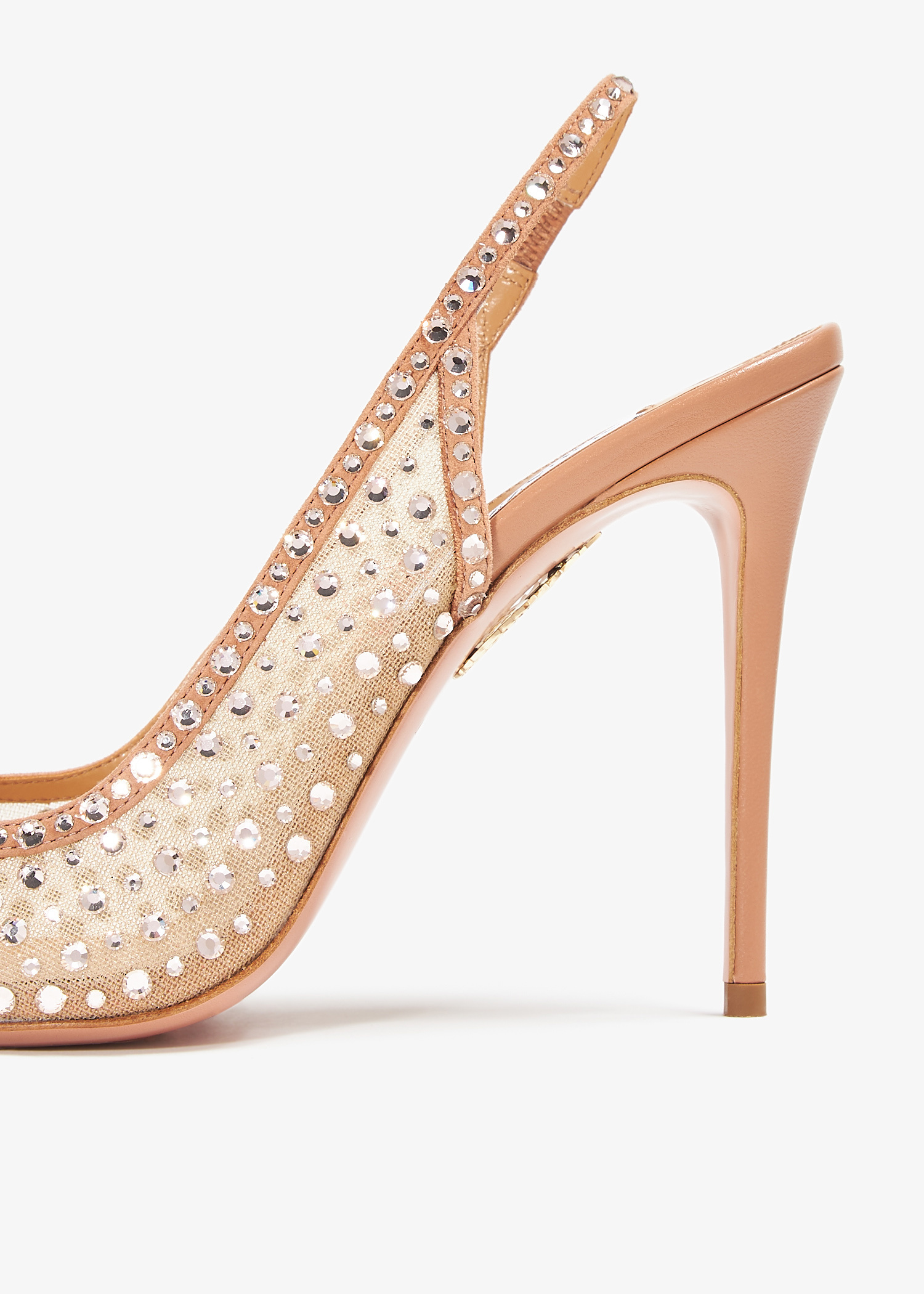 【関税込み】AQUAZZURA MILAGROS' SANDALS Aquazzura Milagros Crystal Suede Grosgrain Ankle-Strap