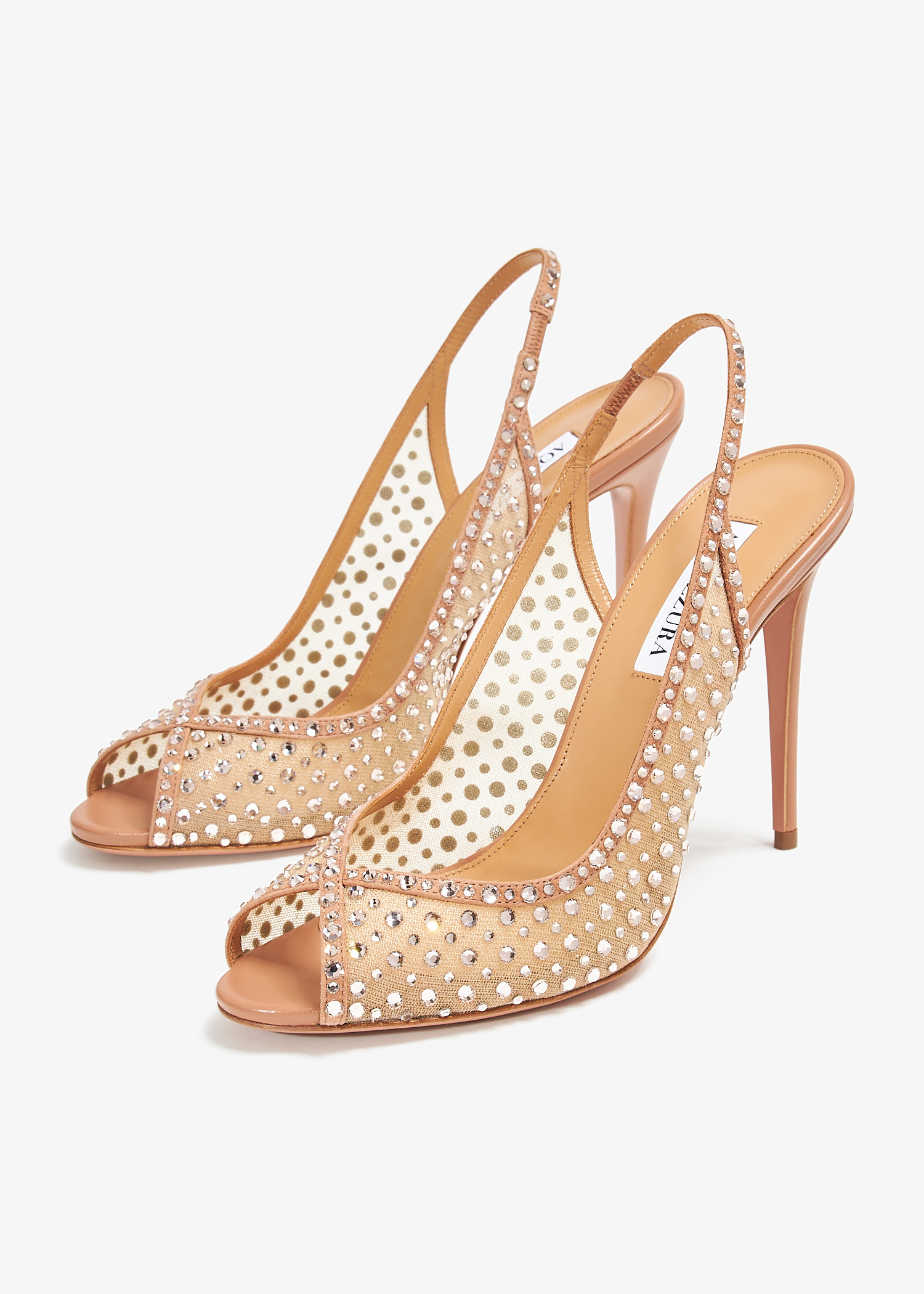 Aquazzura Crystal Lover 105 sandals for Women - Beige in UAE
