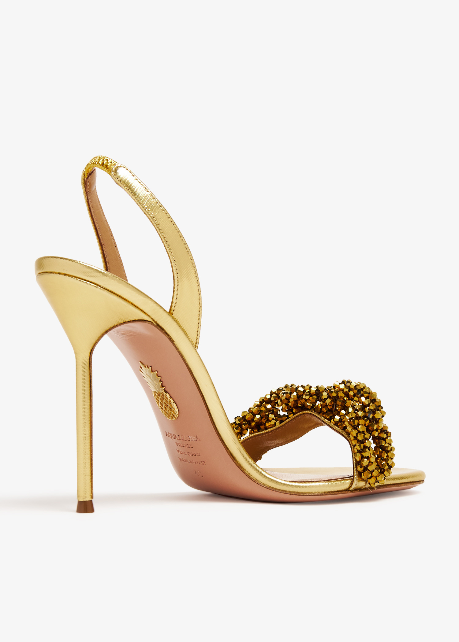 Aquazzura Chain of Love 105 sandals for Women - Gold in UAE