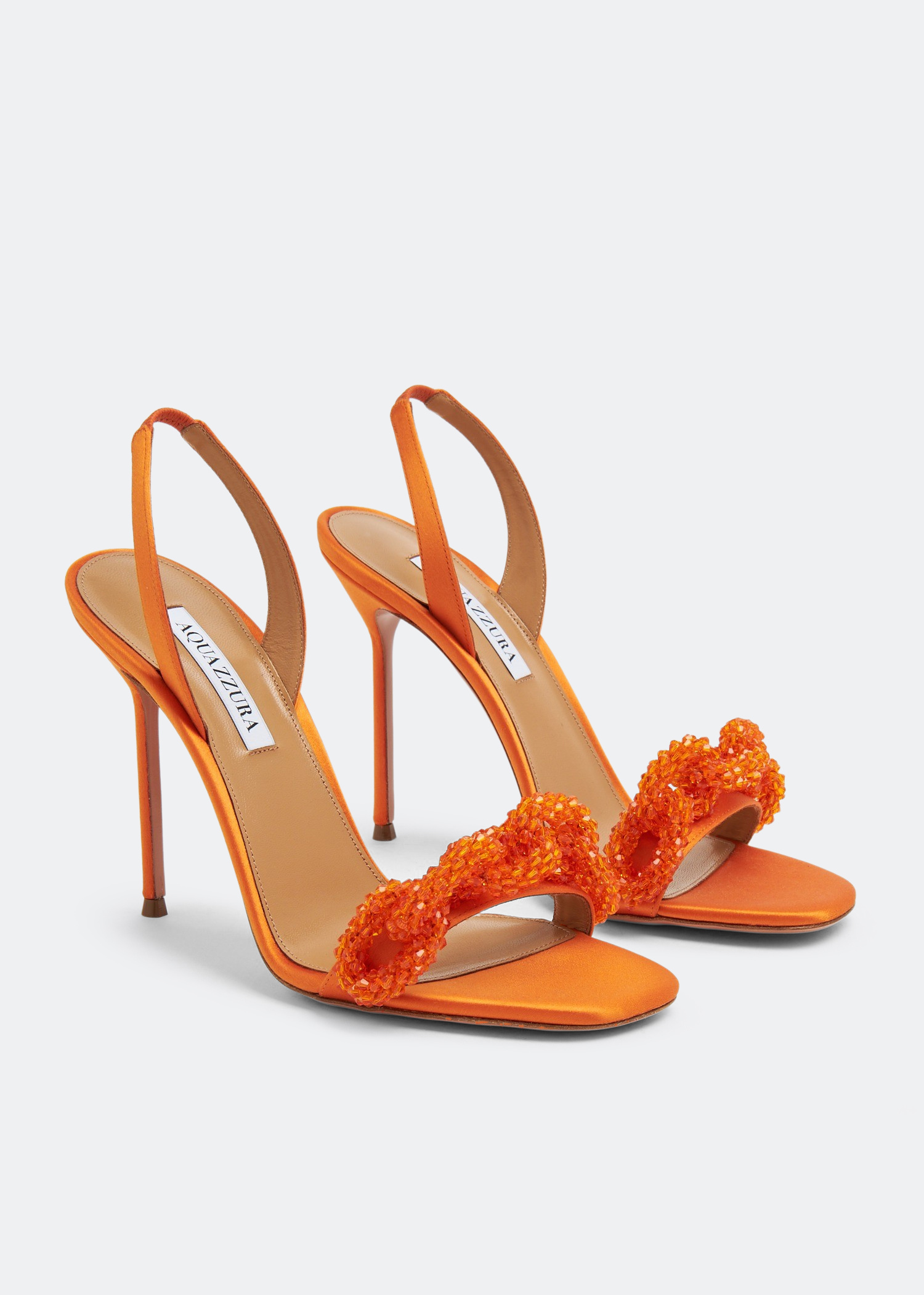 ラフレシア Aquazzura Chain of Love 105 sandals for Women - Orange in