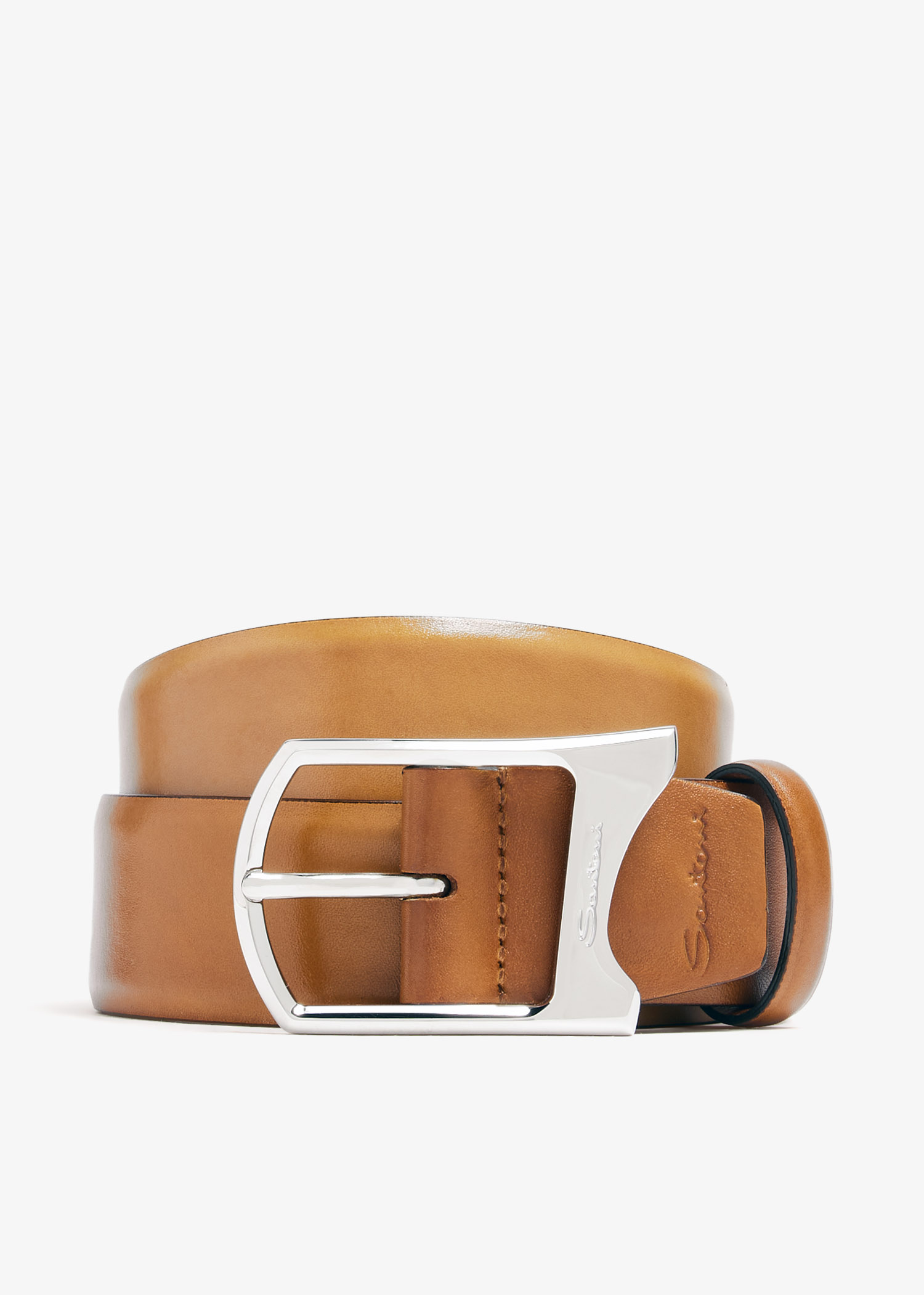 Santoni Brown Strap Buckle Size 10.5 250 Santoni Single Buckle Dark Brown • Brogue main image 3
