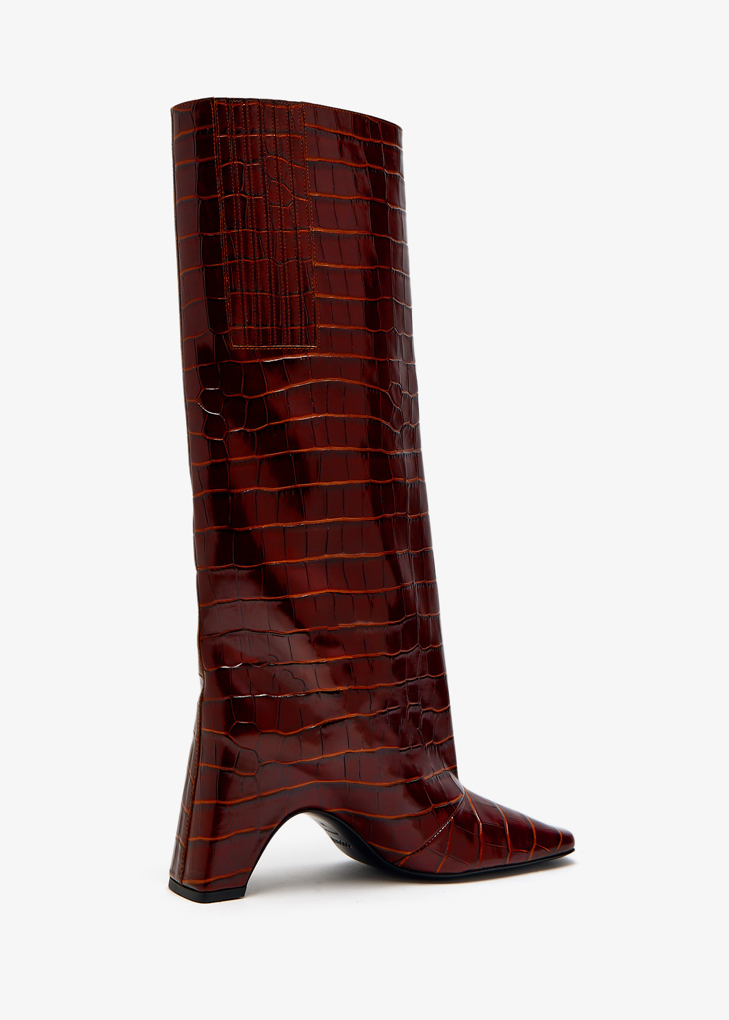 ミドルブーツ COPERNI Women Boots COPSH03F6012GRY Gray Bridge leather knee-high boots in grey - Coperni | Mytheresa