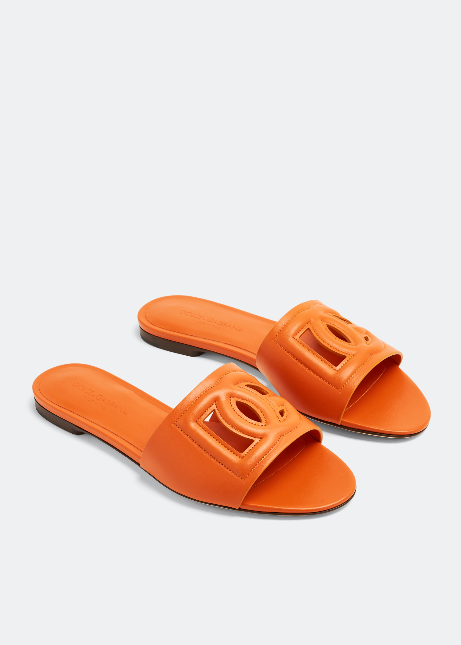 Dolce&Gabbana Calfskin sliders with DG logo for Women