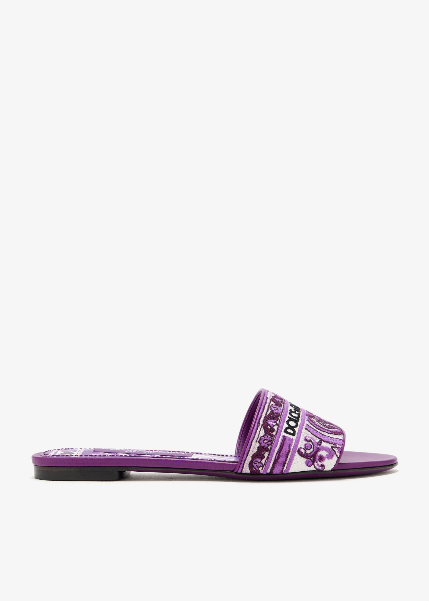 Dolce&Gabbana Maiolica-embroidered slide sandals for Women