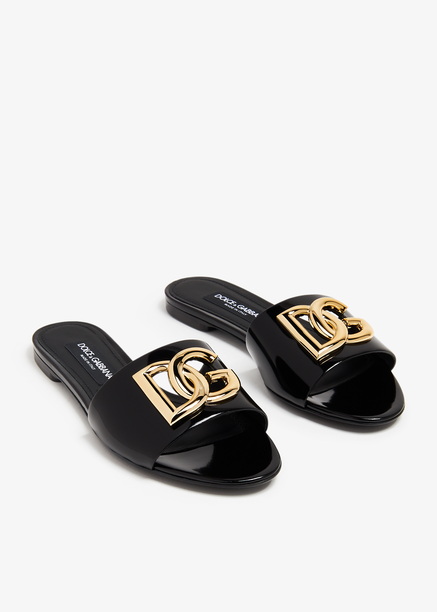 【Dolce Gabbana】SANDAL FLAT◆CQ0620AV885 Dolce&Gabbana DG logo flat sandals for Women - Black in UAE