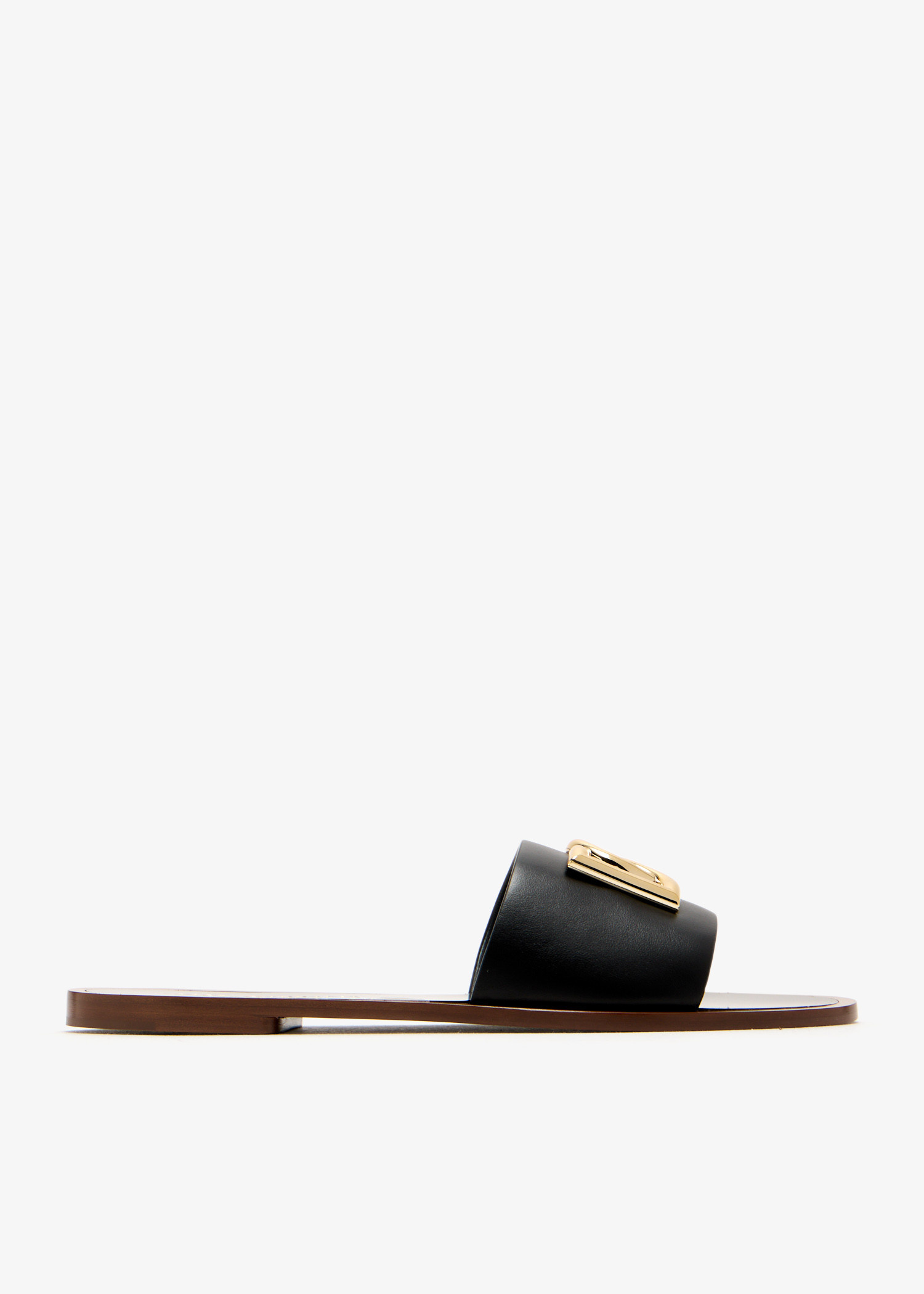 Dolce&Gabbana DG logo flat sandals for Women - Black in UAE
