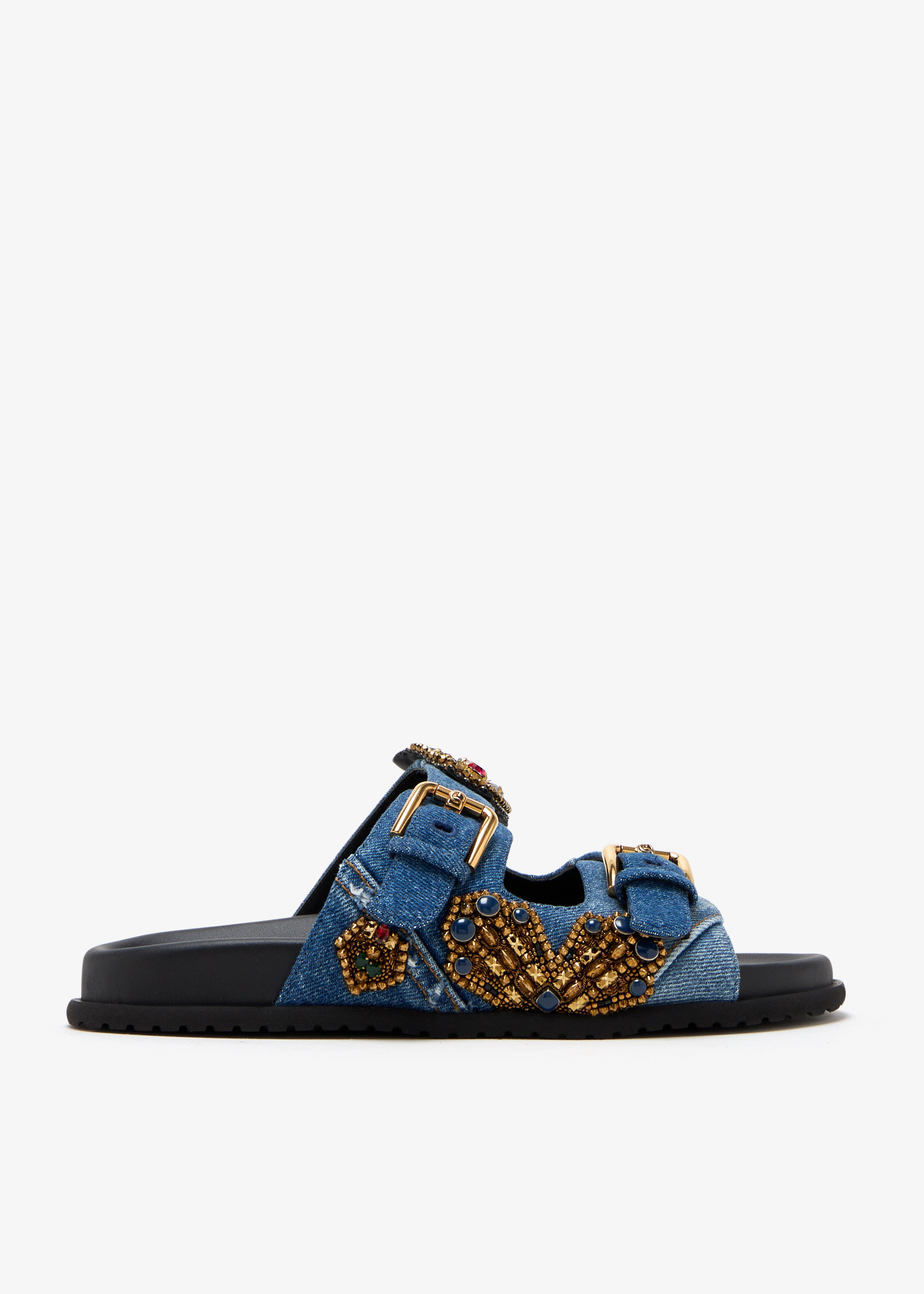 Dolce&Gabbana Denim embroidered sandals for Women - Blue in UAE