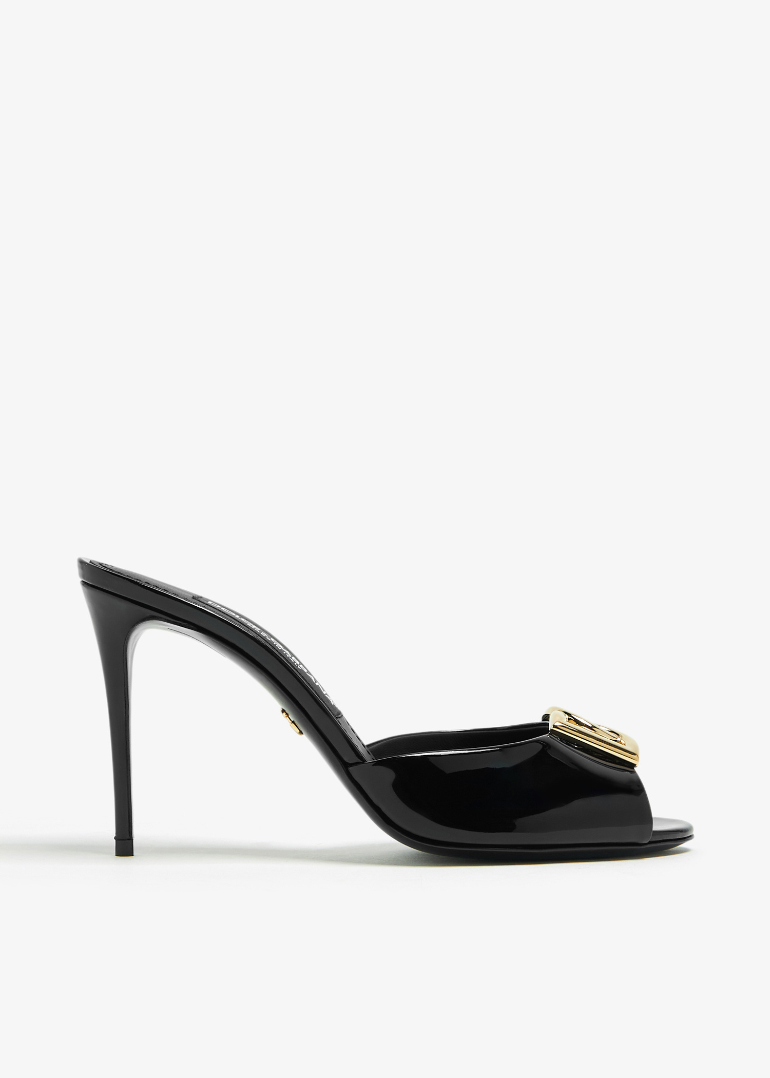 Dolce&Gabbana DG patent leather mules for Women - Black in