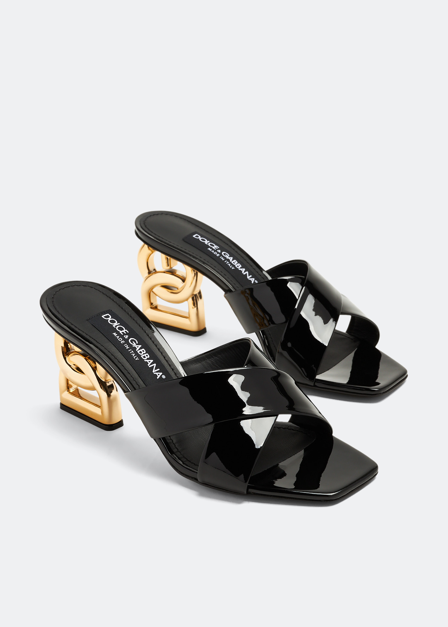 Dolce&Gabbana 3.5 patent leather mules for Women - Black in