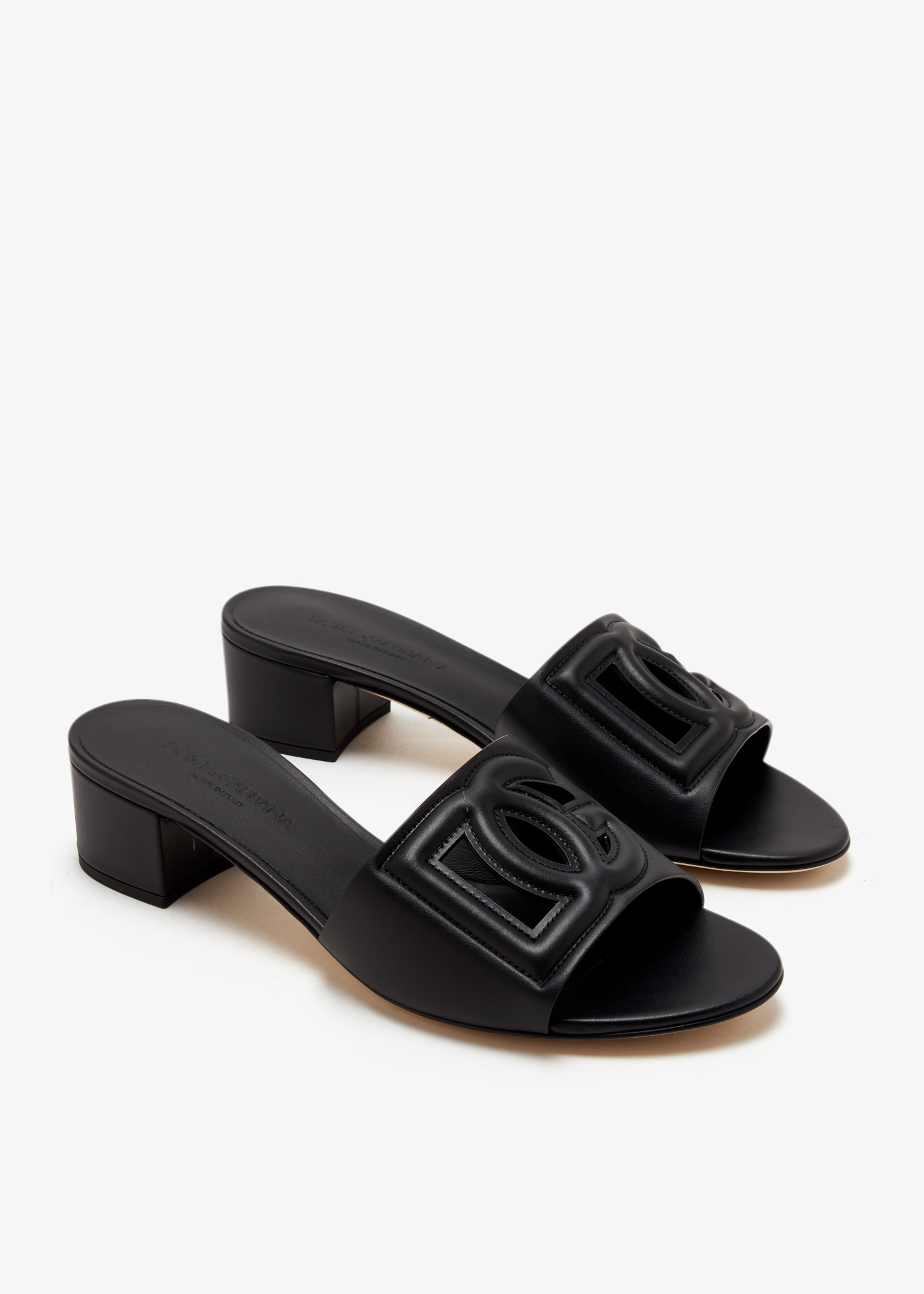 Dolce&Gabbana DG logo calfskin sandals for Women - Black in