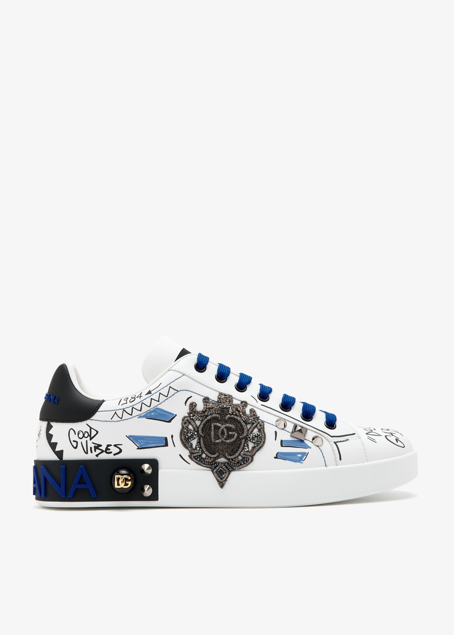 Dolce&Gabbana Portofino logo patch sneakers for Men - White